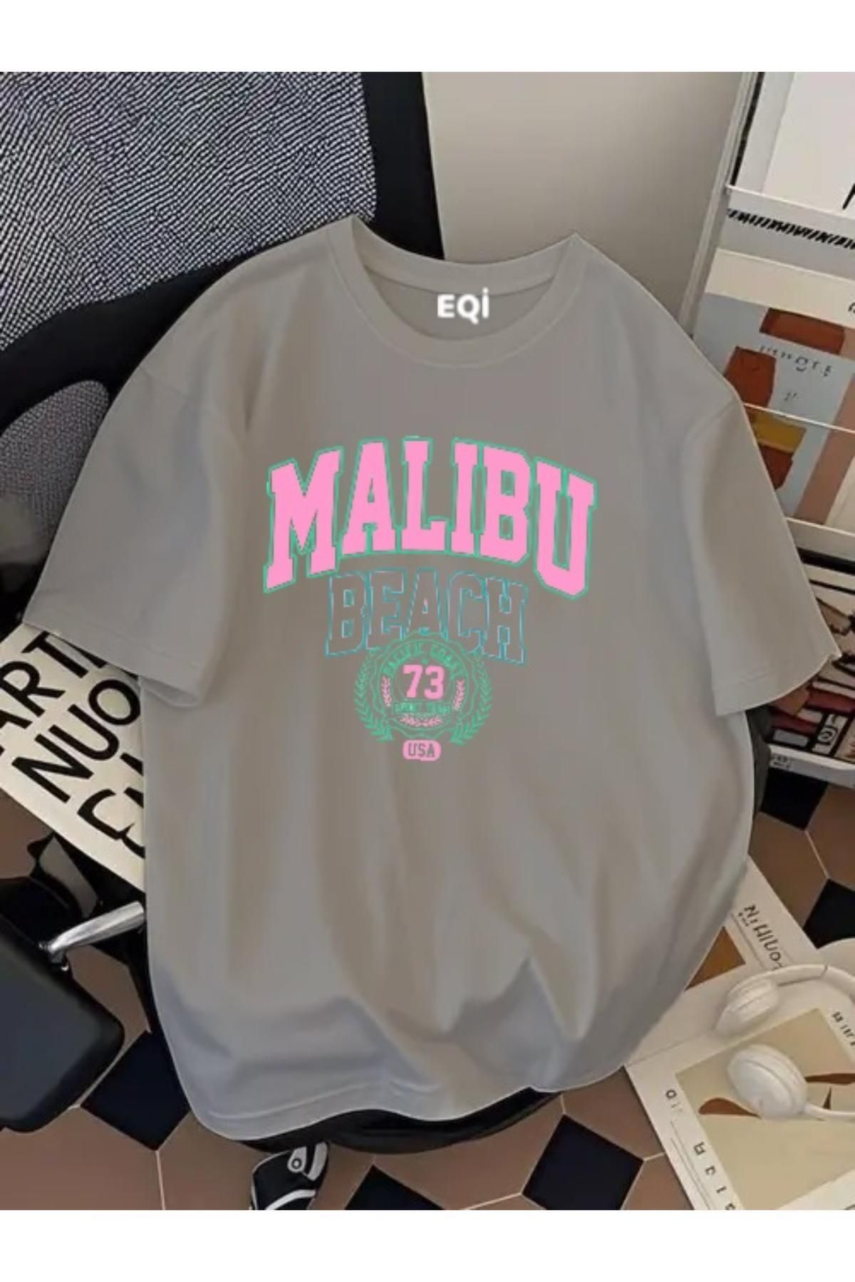 EQİ Malibu Beach Baskılı Oversize T-Shirt