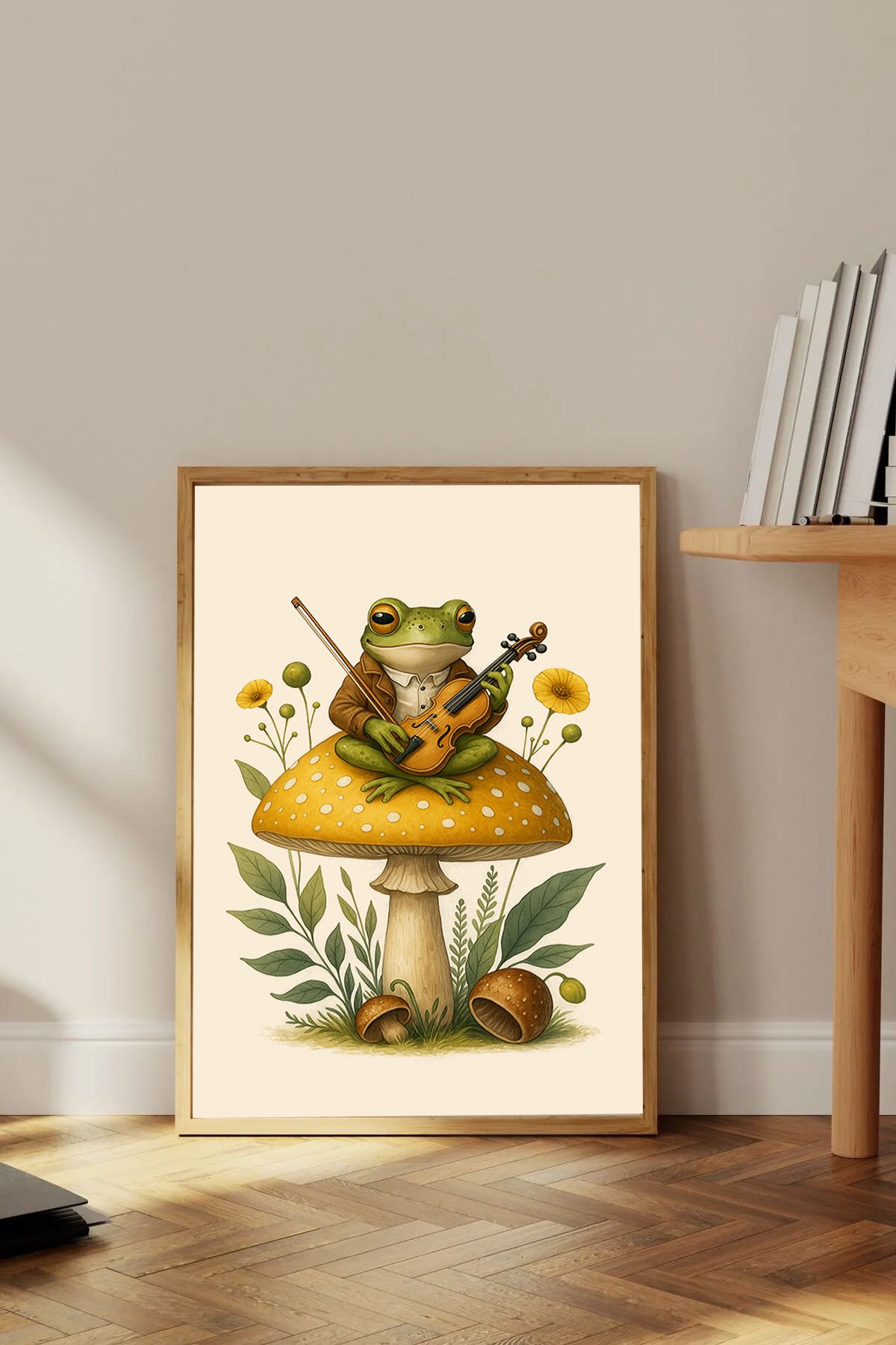 Dekorsiahome Tek Parça Ahşap Çerçeveli Oturma Odası Salon Mutfak Tablo TK0657