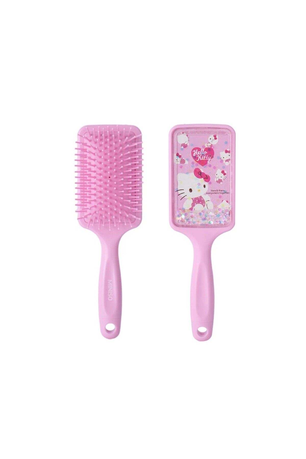 Miniso Sanrio Lisanslı Pembe Serisi Simli Yastıklı Saç Fırçası (Hello Kitty)