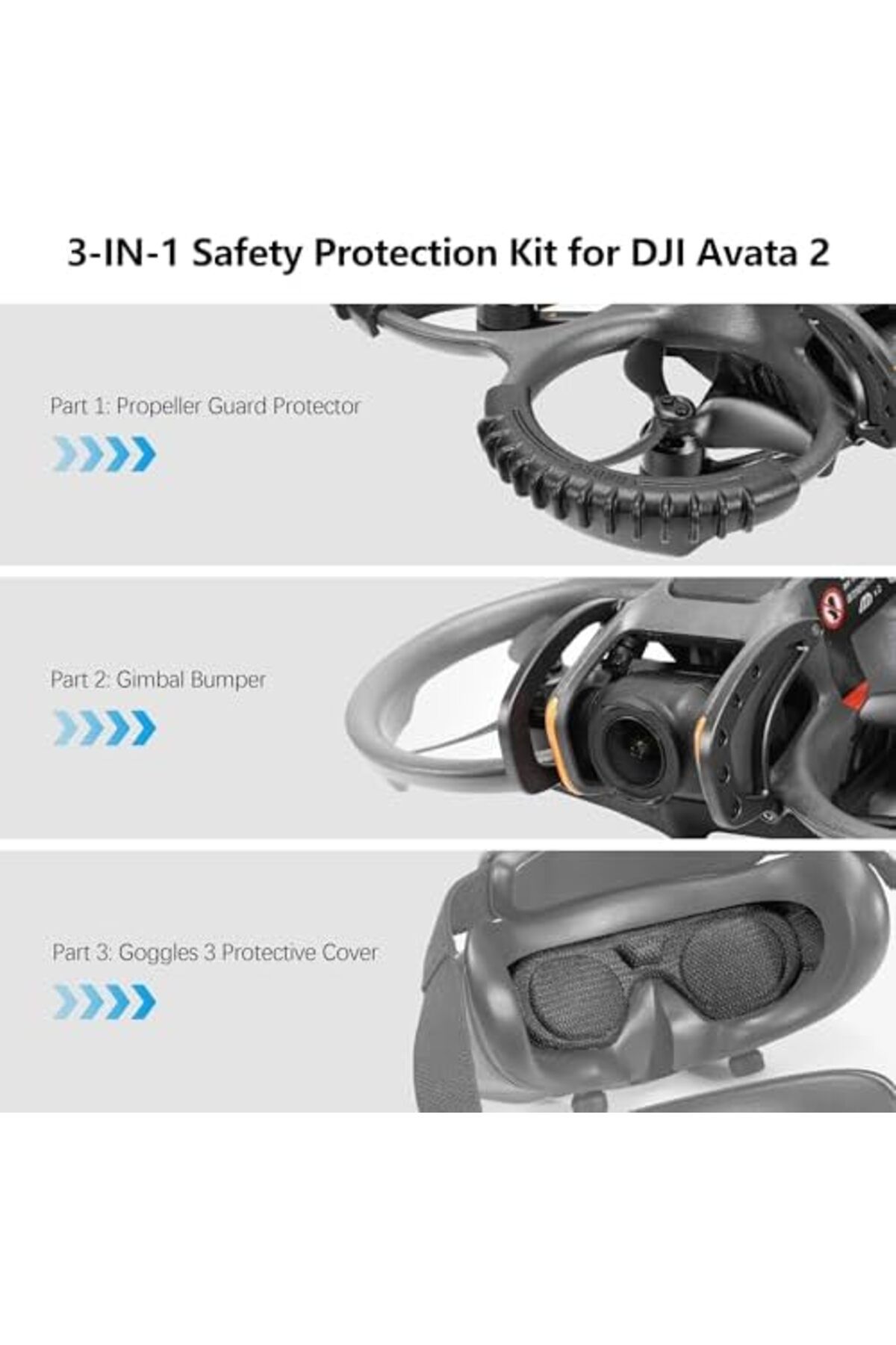 Cesiro-FPVtosky 3-in-1 Protective Accessories for DJI Avata 2, Avatar 2 Propeller Protector + Slow Protector 2
