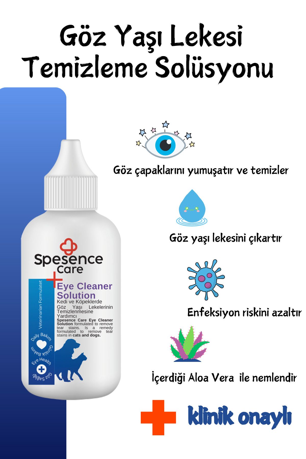 Spesence Care Kedi ve Köpekler İçin Gözyaşı Temizleme Solüsyonu 50ml