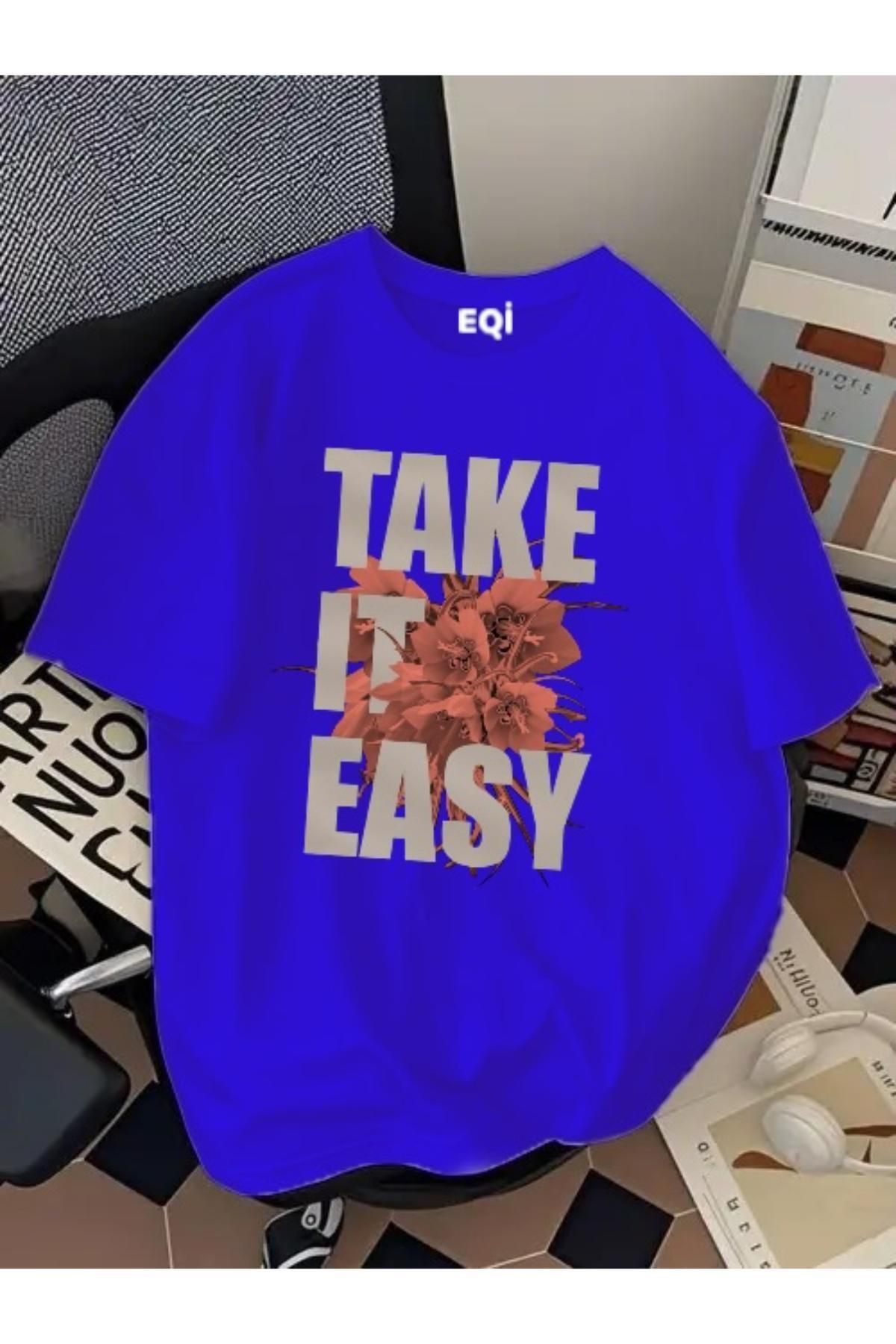EQİ Take It Easy Baskılı Oversize T-Shirt