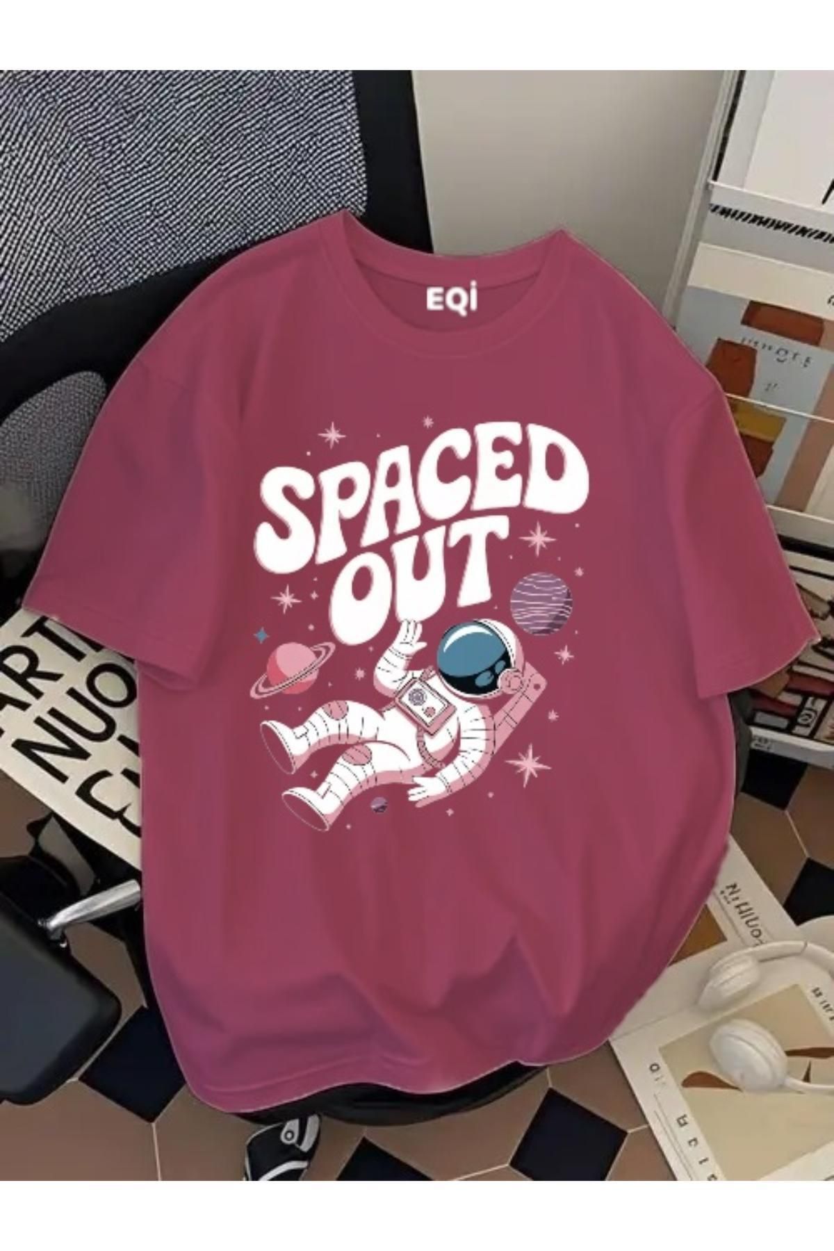 EQİ Astronot Spaced Out Baskılı Oversize T-Shirt