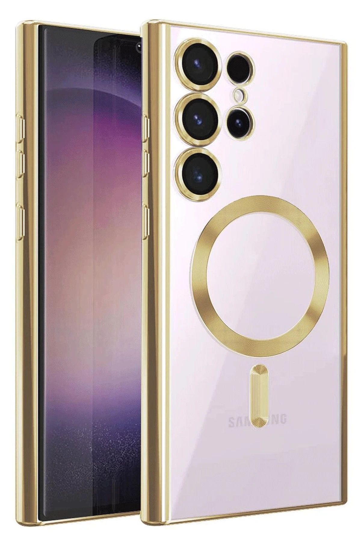 NewFace Samsung Galaxy S25 Ultra Kılıf Kross Magneticsafe Kapak - Gold FERRG