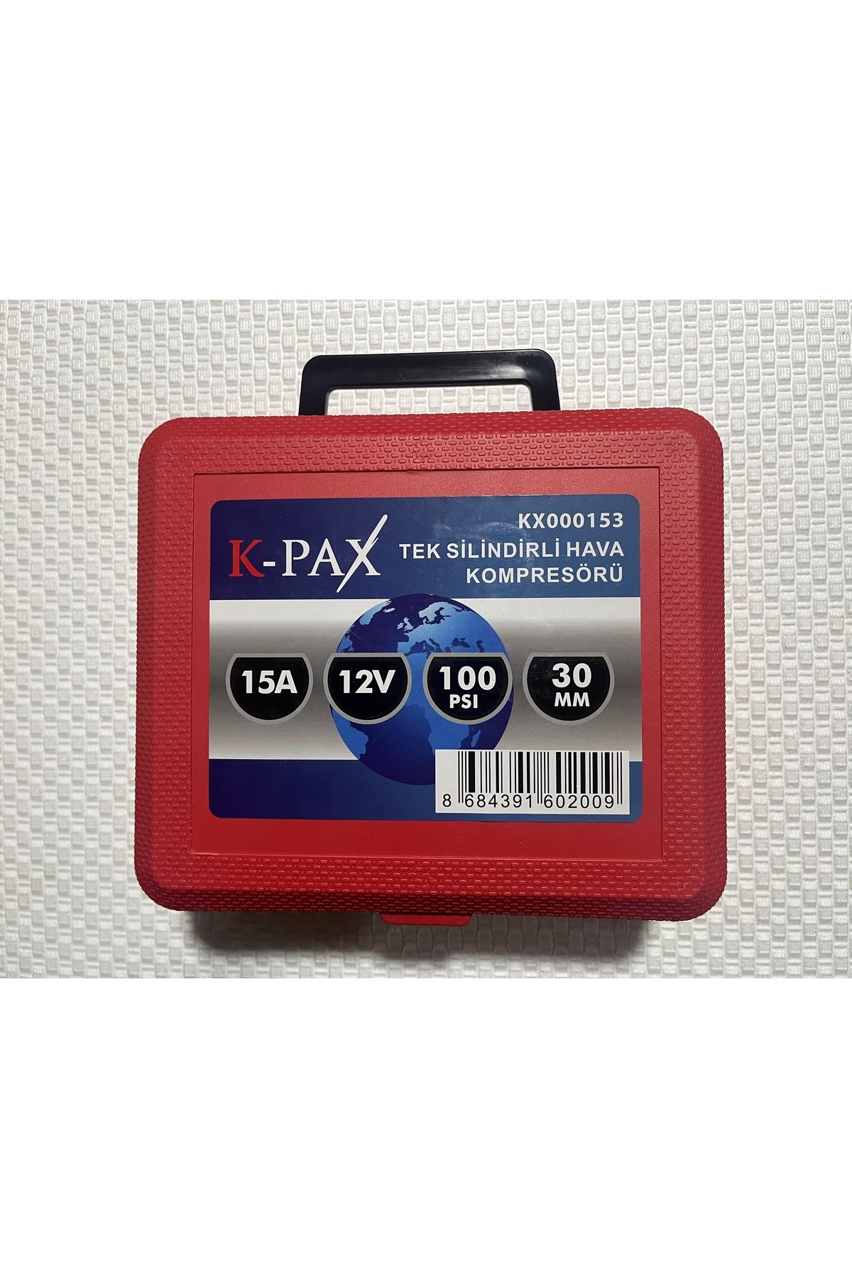 K-Pax TEK SİLİNDİRLİ HAVA KOMPRESÖRÜ 12 V 100 PSI 15A 30MM KOD:KX000153
