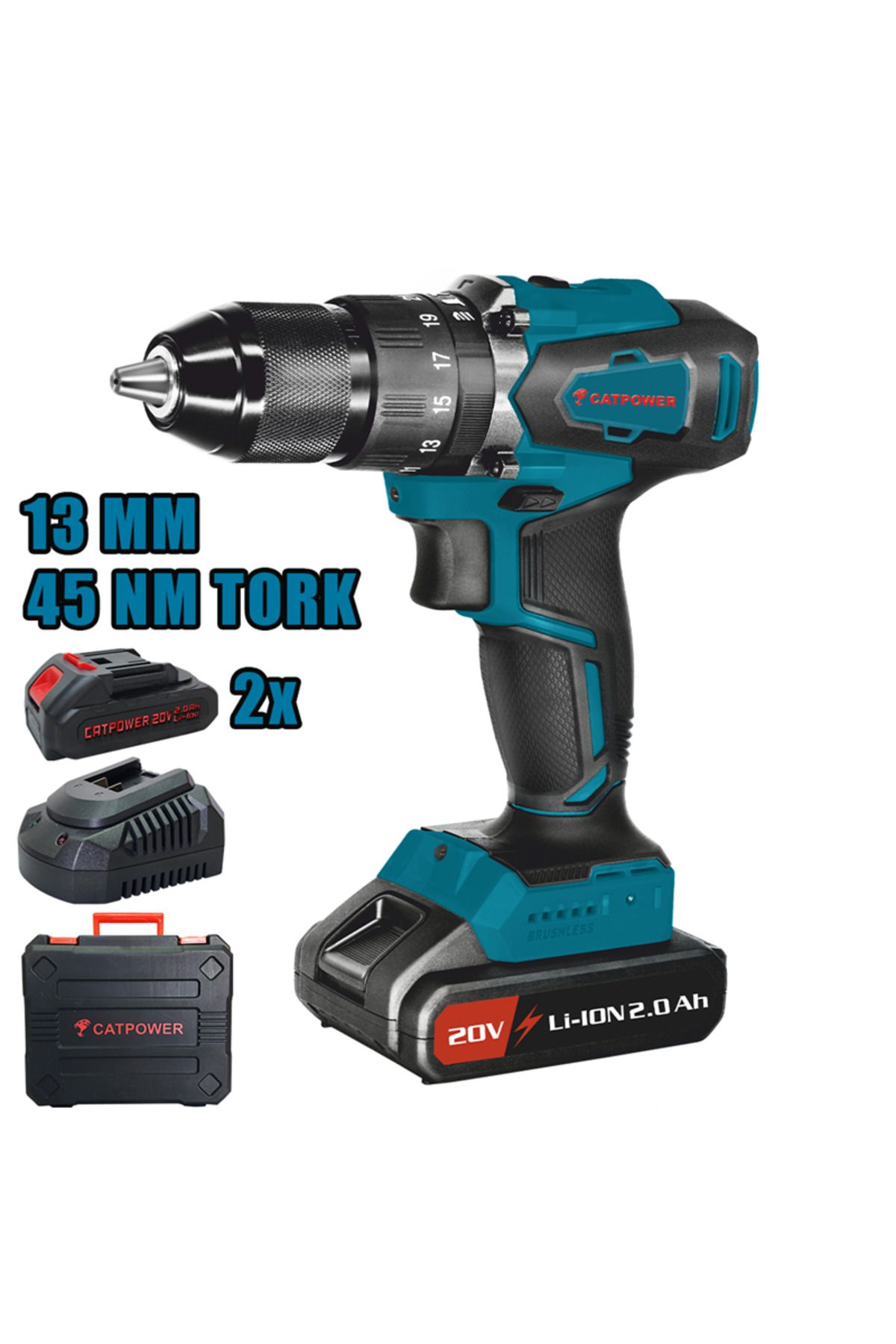 CATPOWER EL ALETLERİ Catpower CAT4111 Kömürsüz Akülü Darbeli Vidalama Lİ-İON 2.0Ah /4.0Ah