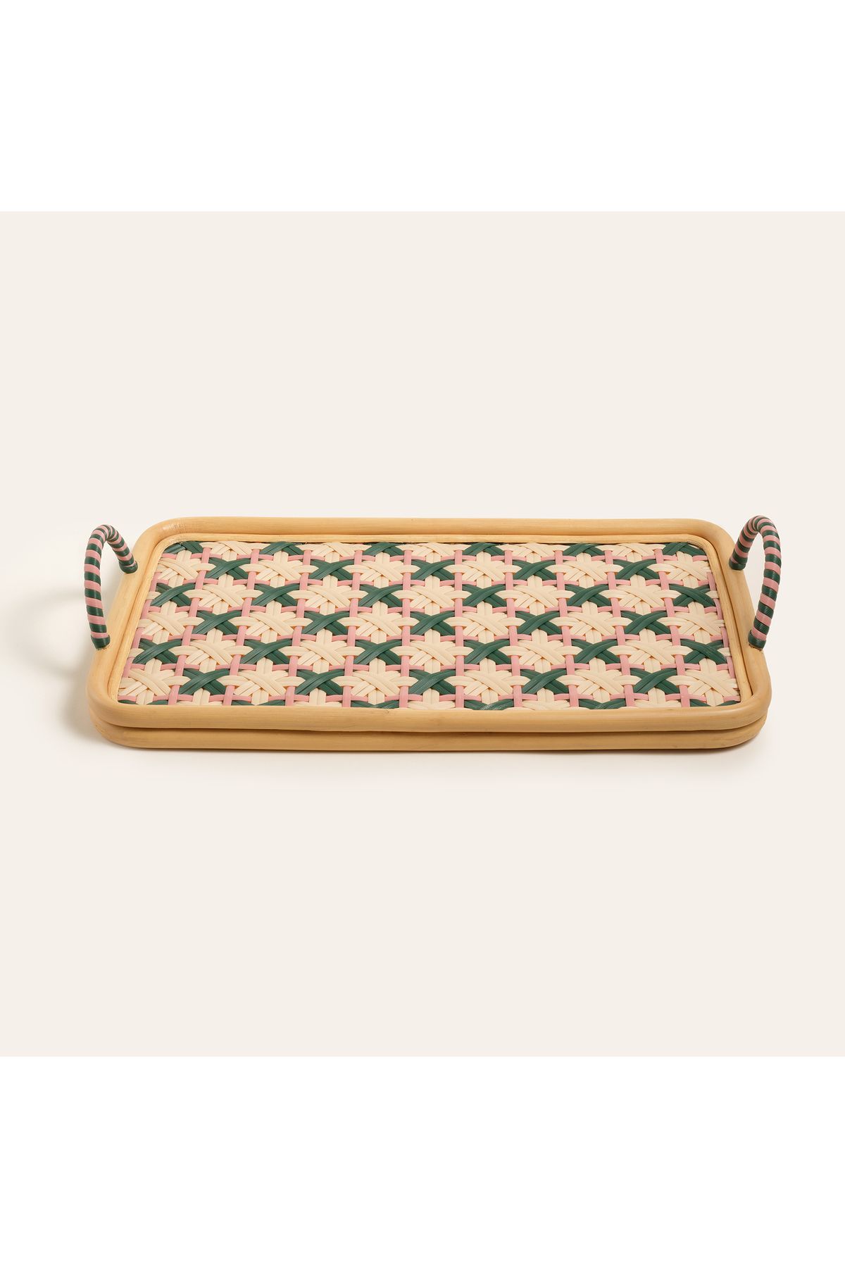Zsa Zsa Zsu Java Sentetik Rattan Dekoratif Tepsi 51 Cm Pembe