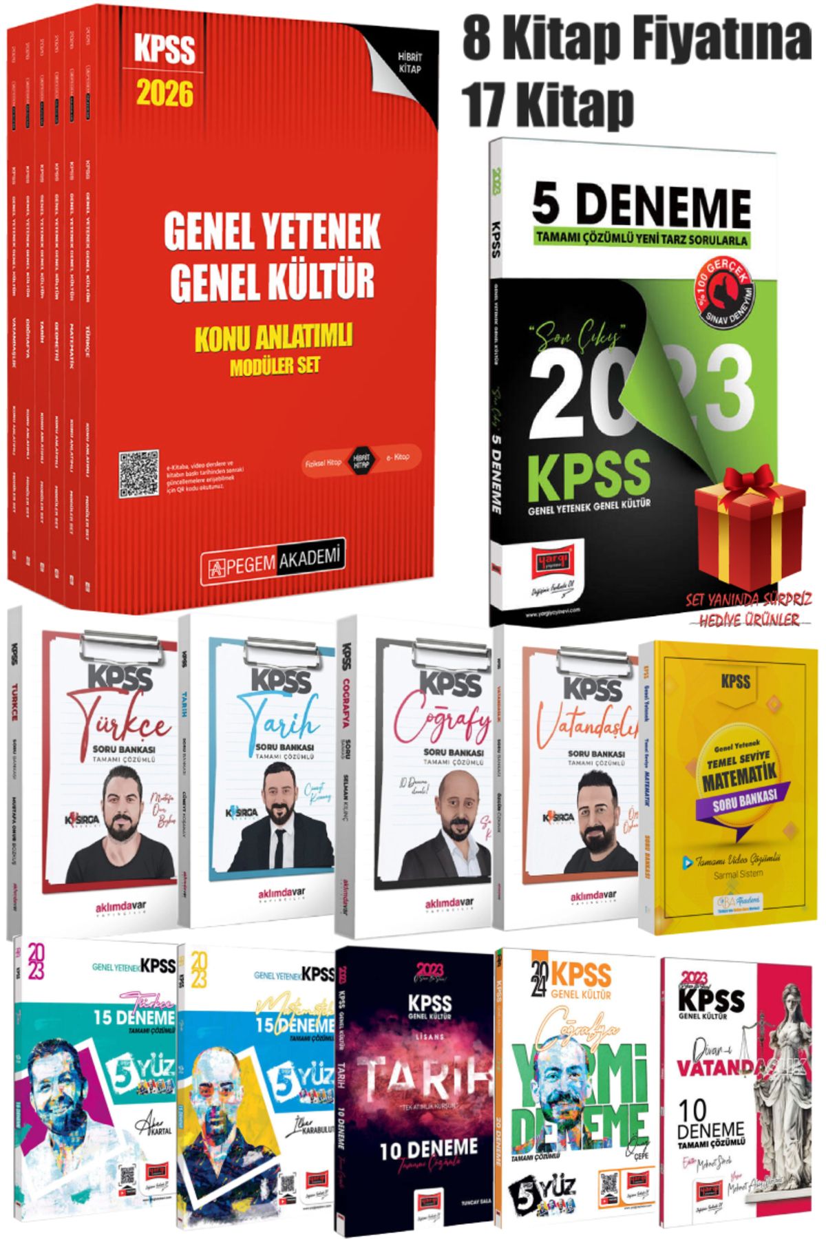Pegem Akademi Yayıncılık 2026 Pegem GYGK Konu Anlatım Modüler Set+Yargı GYGK Deneme Seti+Aklımdavar Soru Bankaları