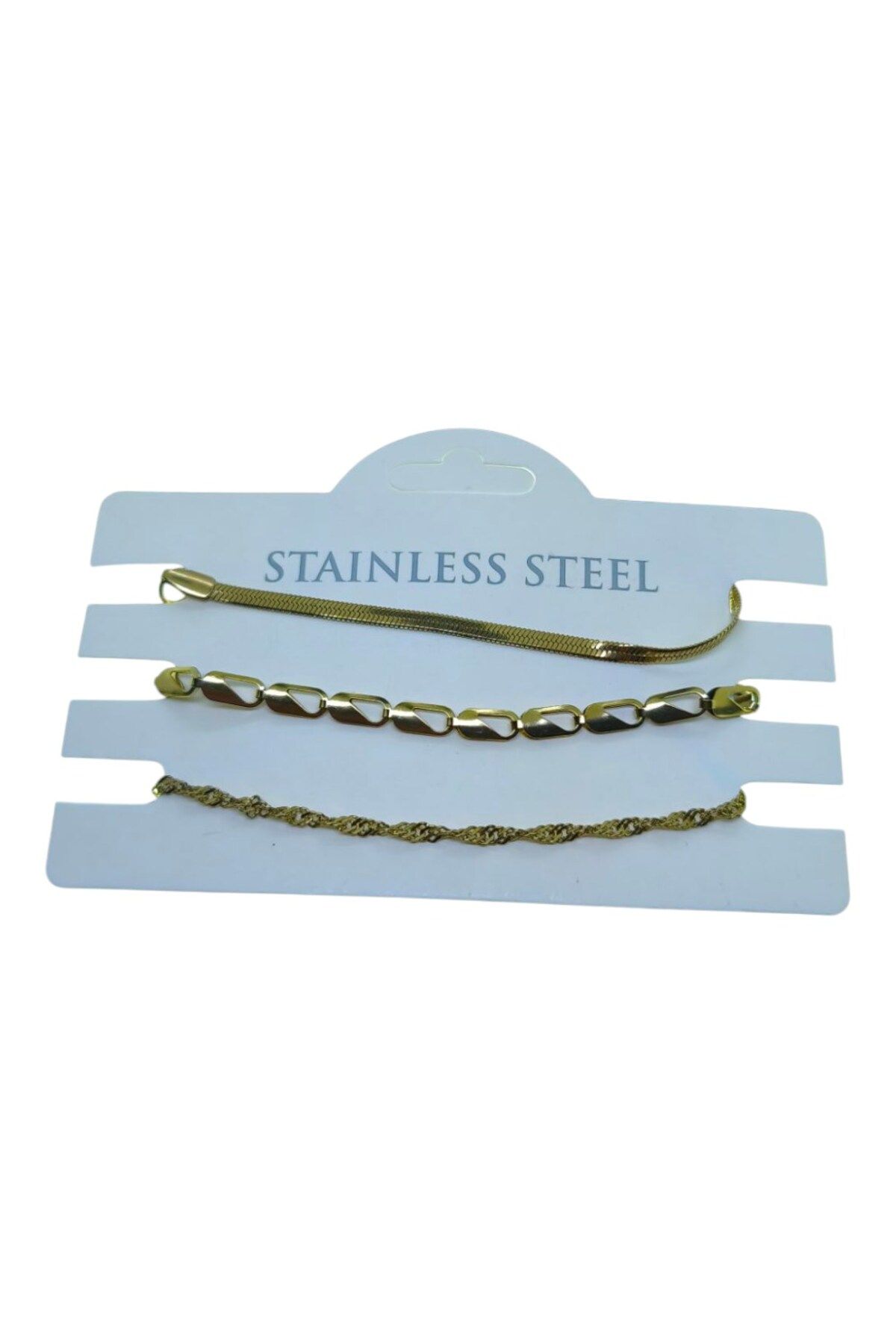 X-Lady Accessories Altın Renk İtalyan Ataç Sarmal Kombin Çelik Bileklik - 3327