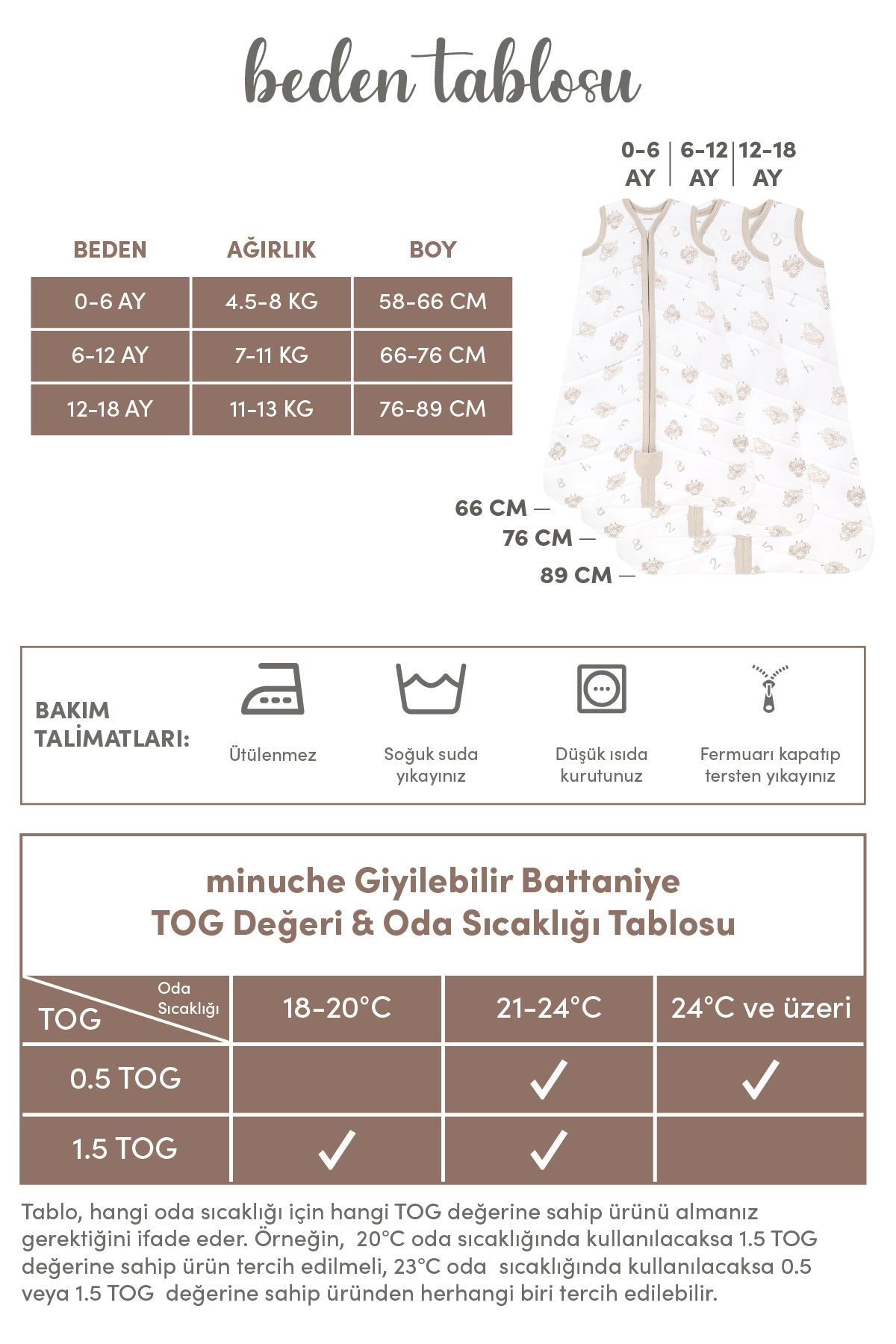 Minuche Bebek Giyilebilir Battaniye - 1.5 TOG %100 Pamuk Kalın Kışlık Kundak - Erkek ve Kız fotoğrafı 2 (önizleme)