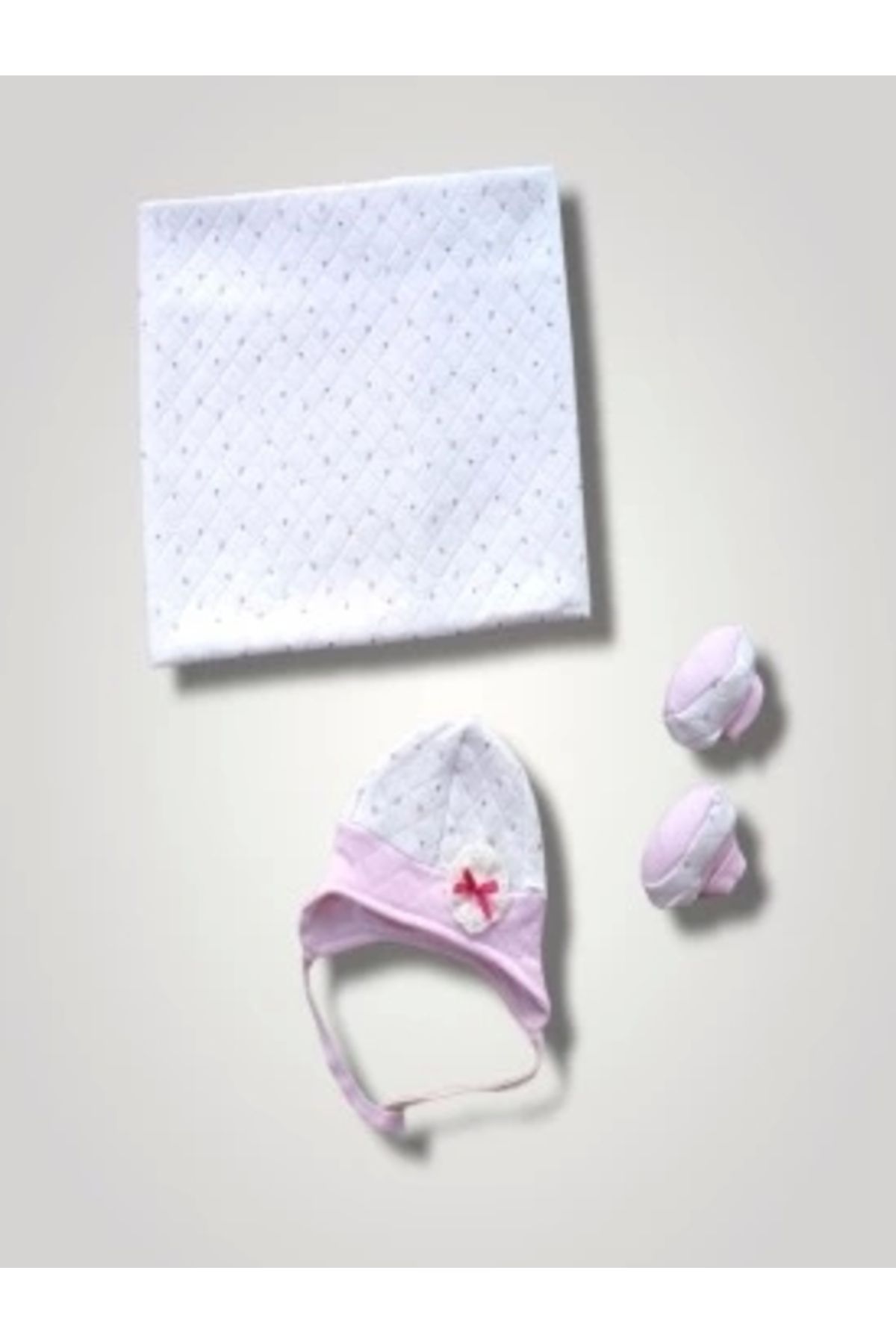 Diji Baby Yenidoğan Baskılı Double Face Şapka Ve Patikli 3lü Bebek Battaniye Takımı