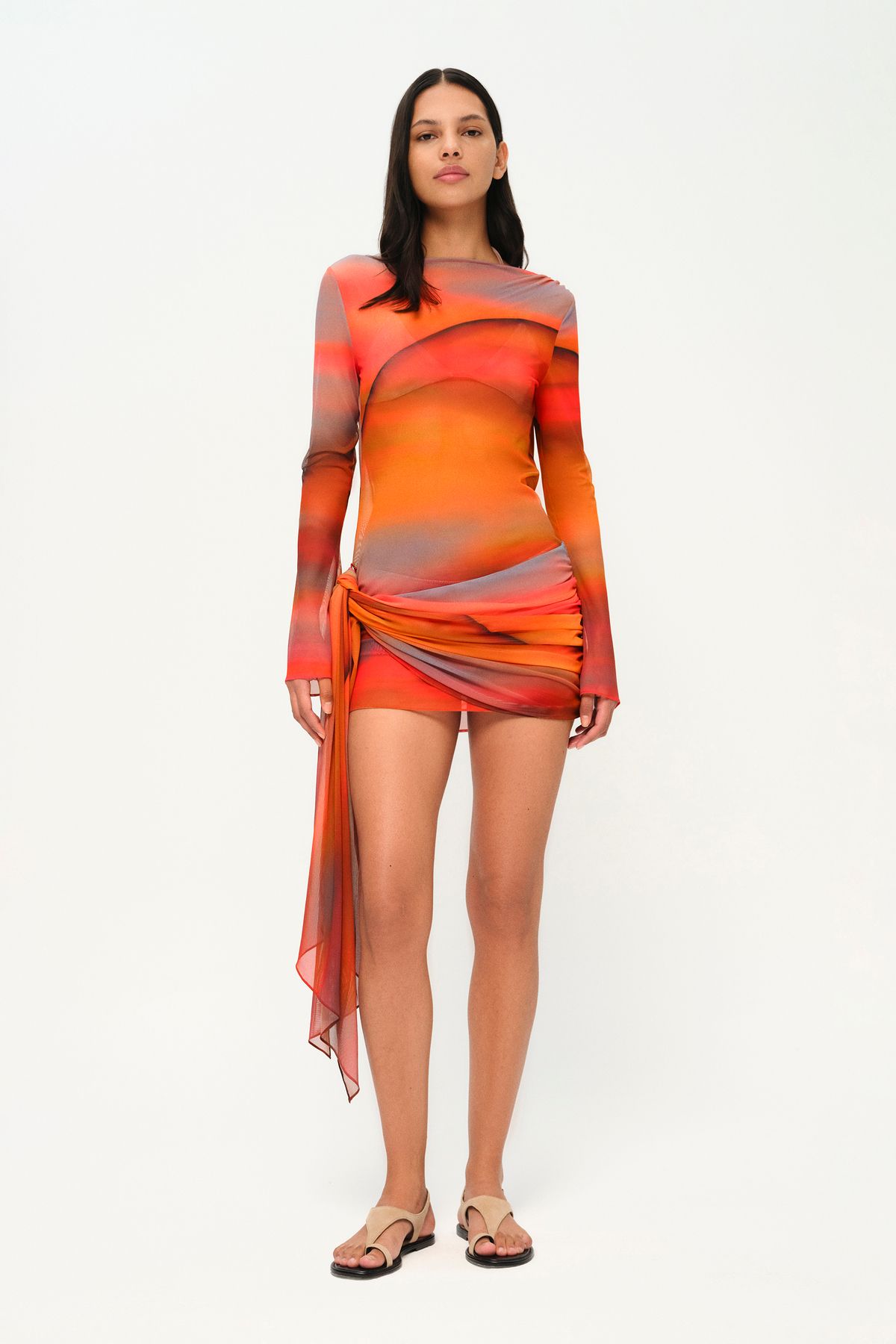 Khela The Label Wavelength Sunset Desenli Plaj Elbisesi