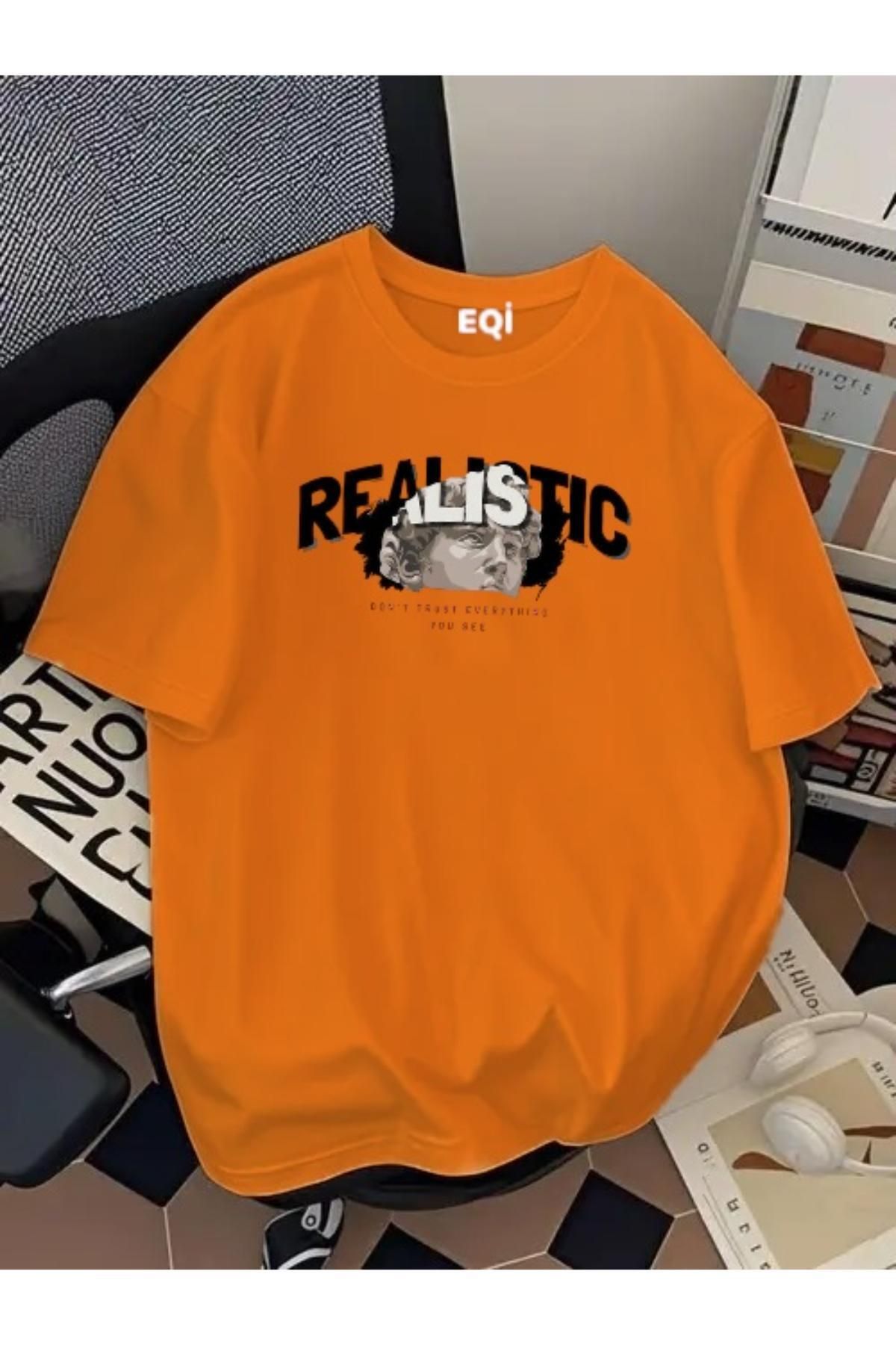 EQİ Realistic Baskılı Oversize T-Shirt