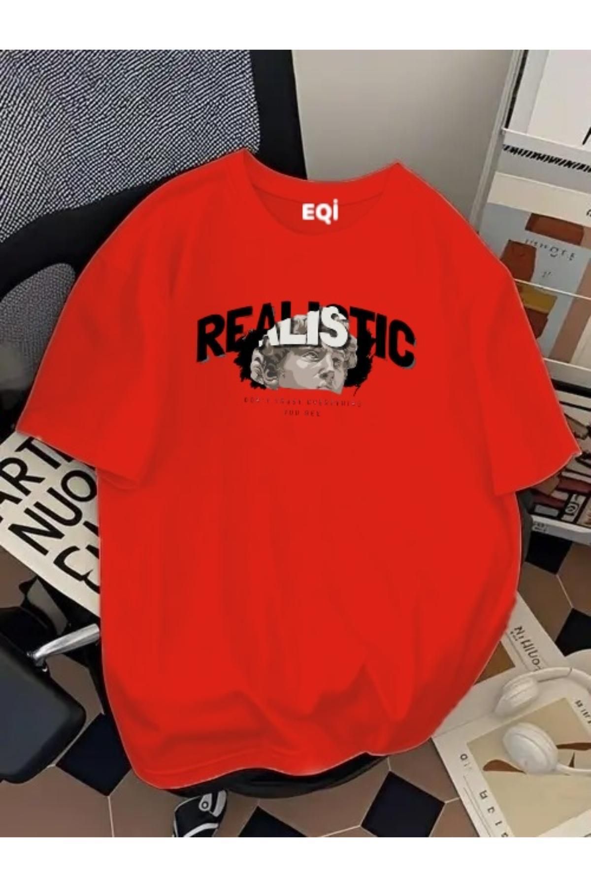 EQİ Realistic Baskılı Oversize T-Shirt