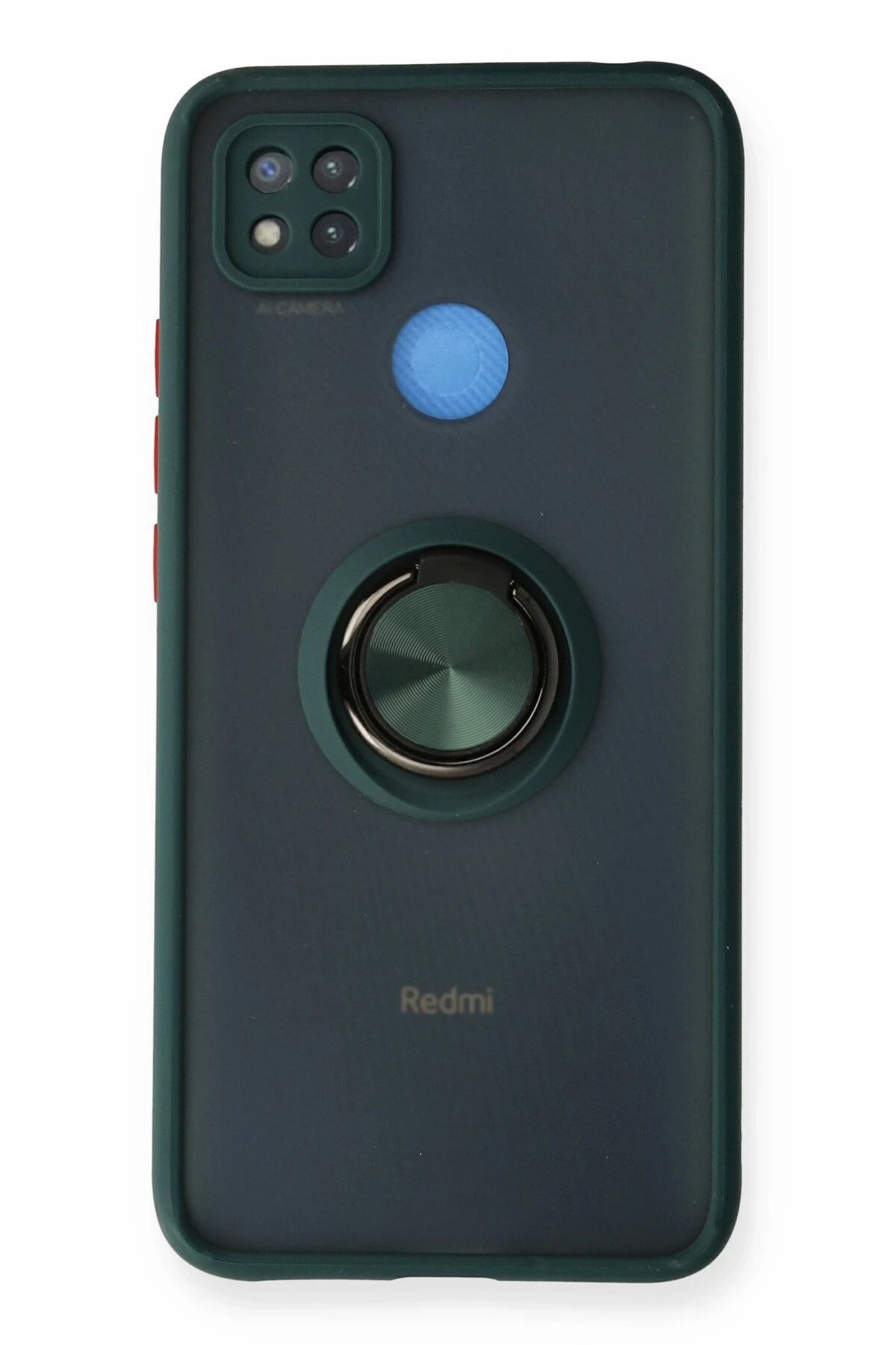 NewFace Xiaomi Redmi 9C Kılıf Montreal Yüzüklü Silikon Kapak - Yeşil FLKRY