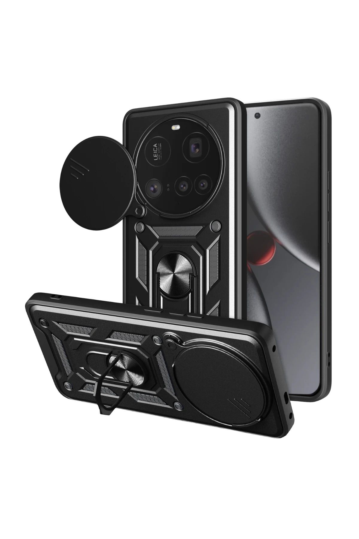 NewFace Xiaomi Mi 15 Ultra Kılıf Pars Lens Yüzüklü Silikon - Siyah FERRG