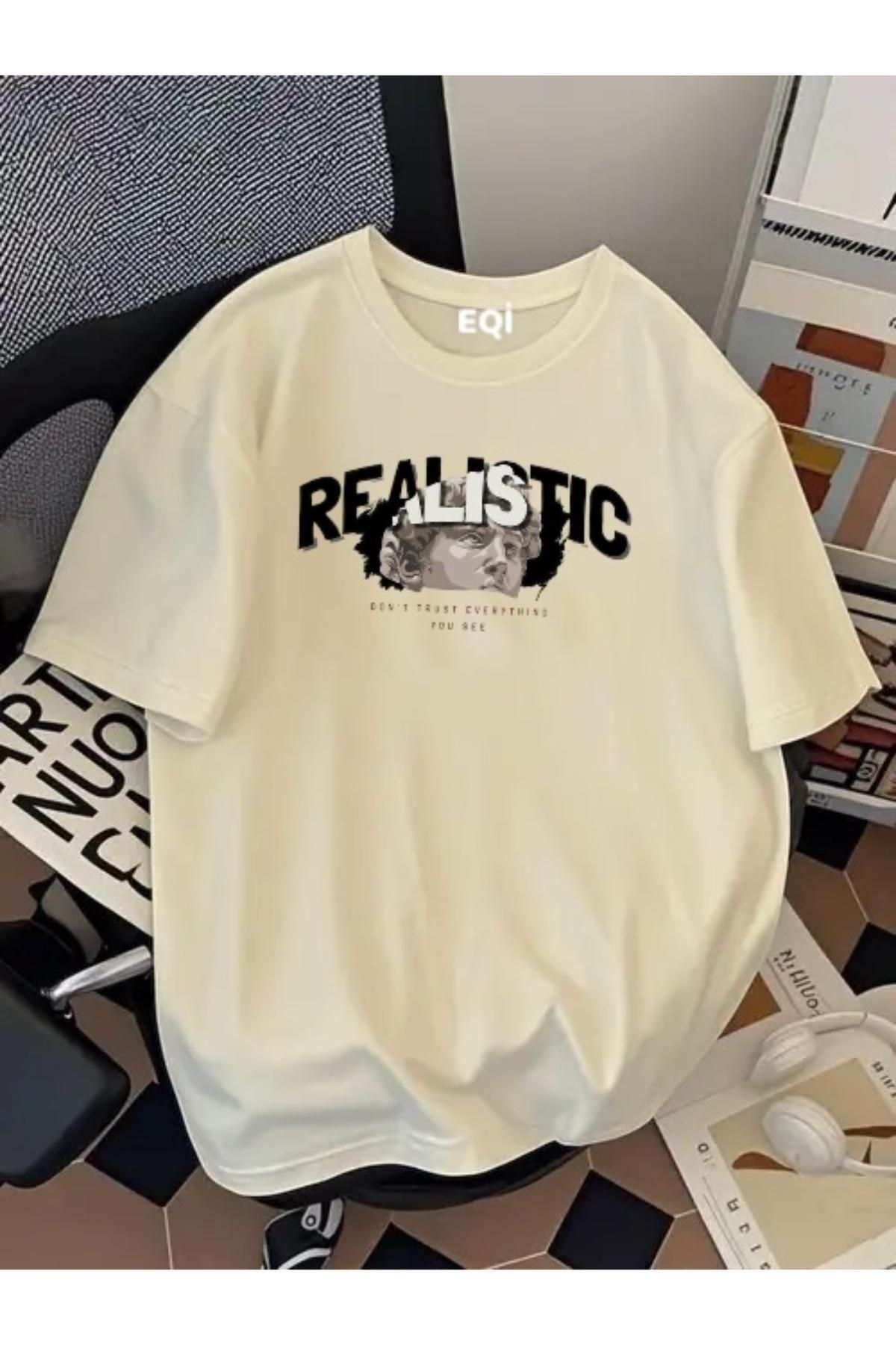 EQİ Realistic Baskılı Oversize T-Shirt