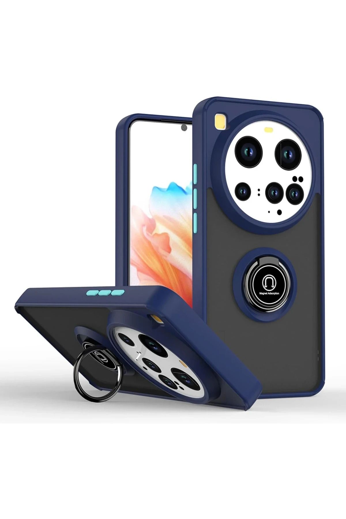 NewFace Xiaomi Mi 15 Ultra Kılıf Montreal Yüzüklü Silikon Kapak - Lacivert FERRG