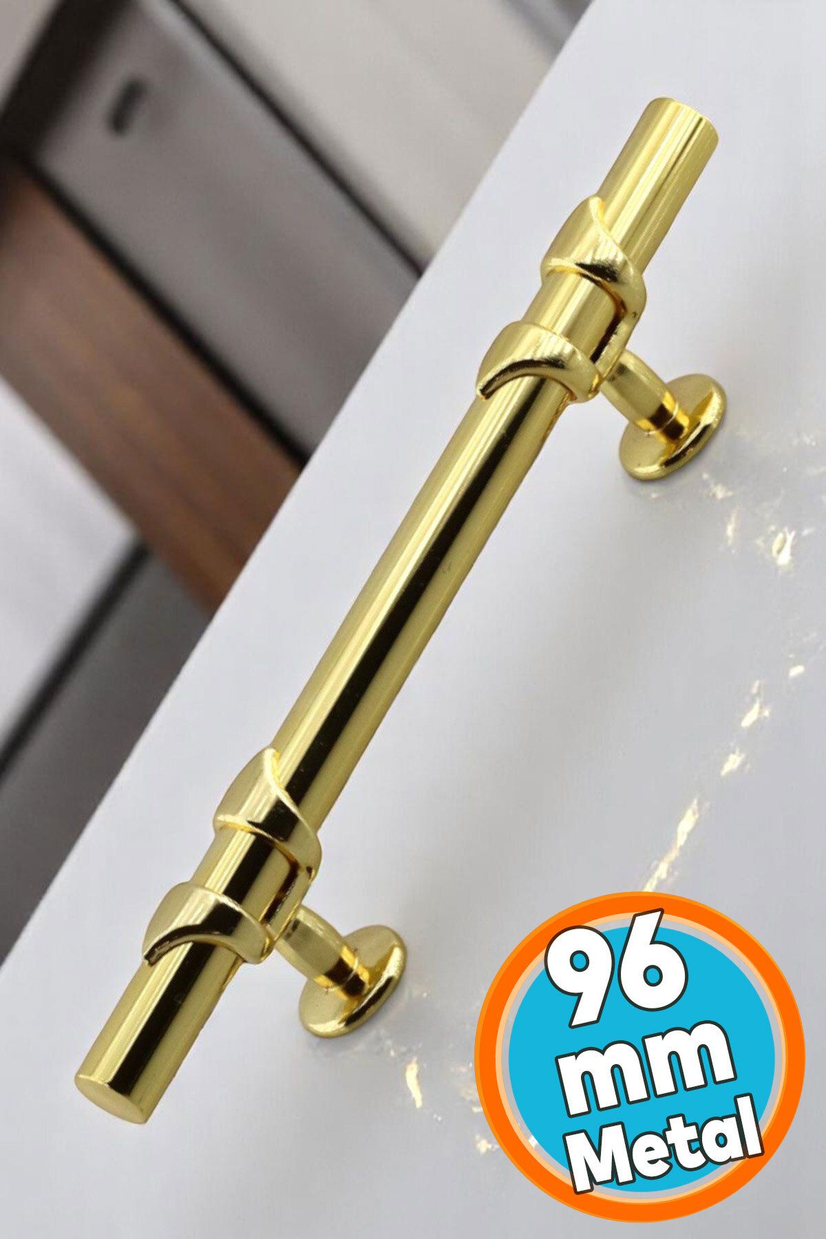 NZB Mobilya Çekmece Mutfak Dolabı Dolap Kulpları Kulbu Kulpu Altın Gold Metal Kulp 96 mm-9.6 cm