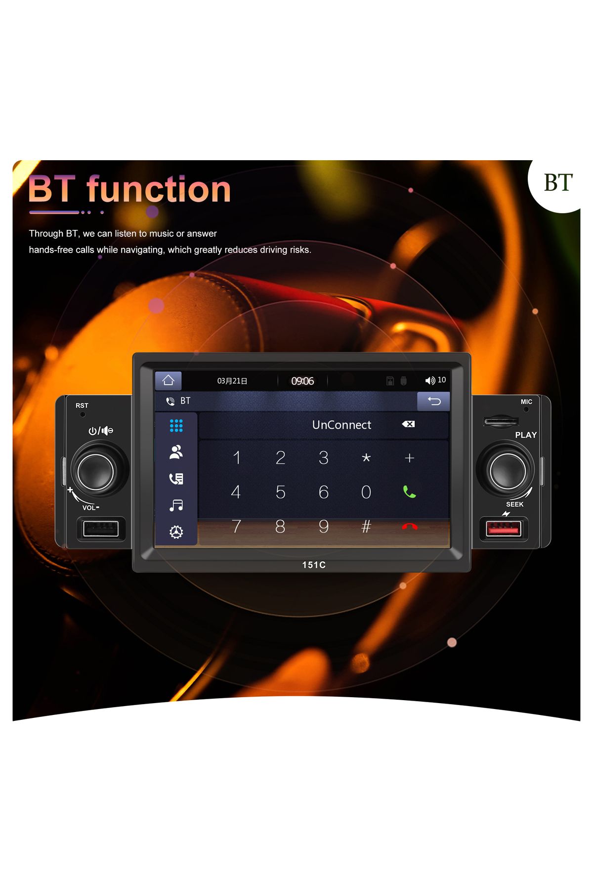 ECARTECH-MP5 Player Auto 1DIN Universal, CarPlay and Android Auto, 5 Inch screen - ECARTECH 6