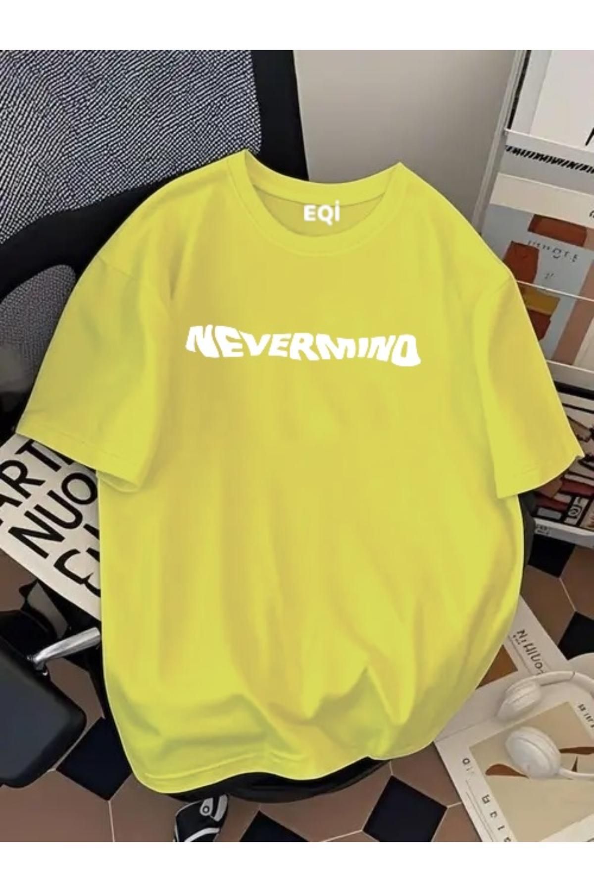 EQİ Nevermind Baskılı Oversize T-Shirt