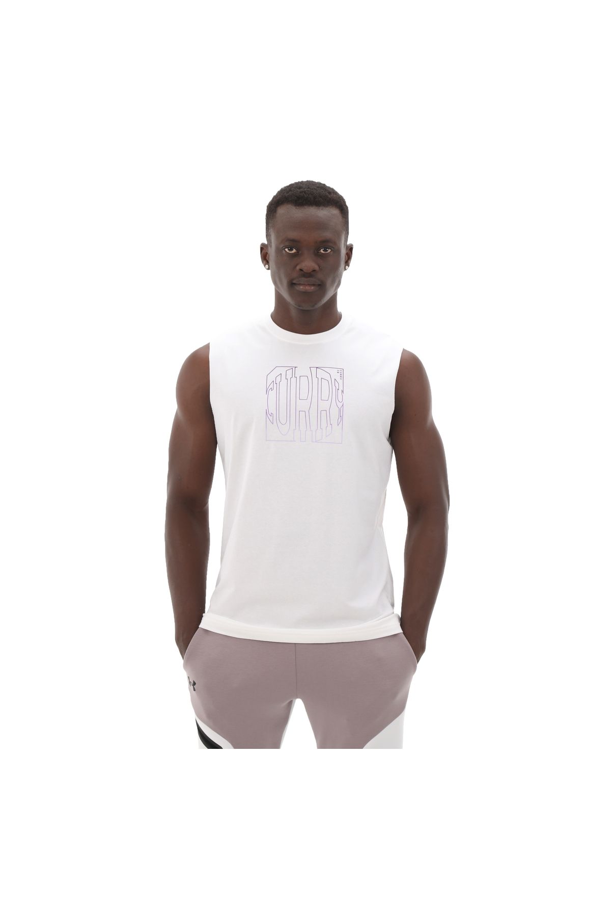 Under Armour A1387099-100-100 Under Armour Curry Slvs Tee Erkek T-Shirt Beyaz