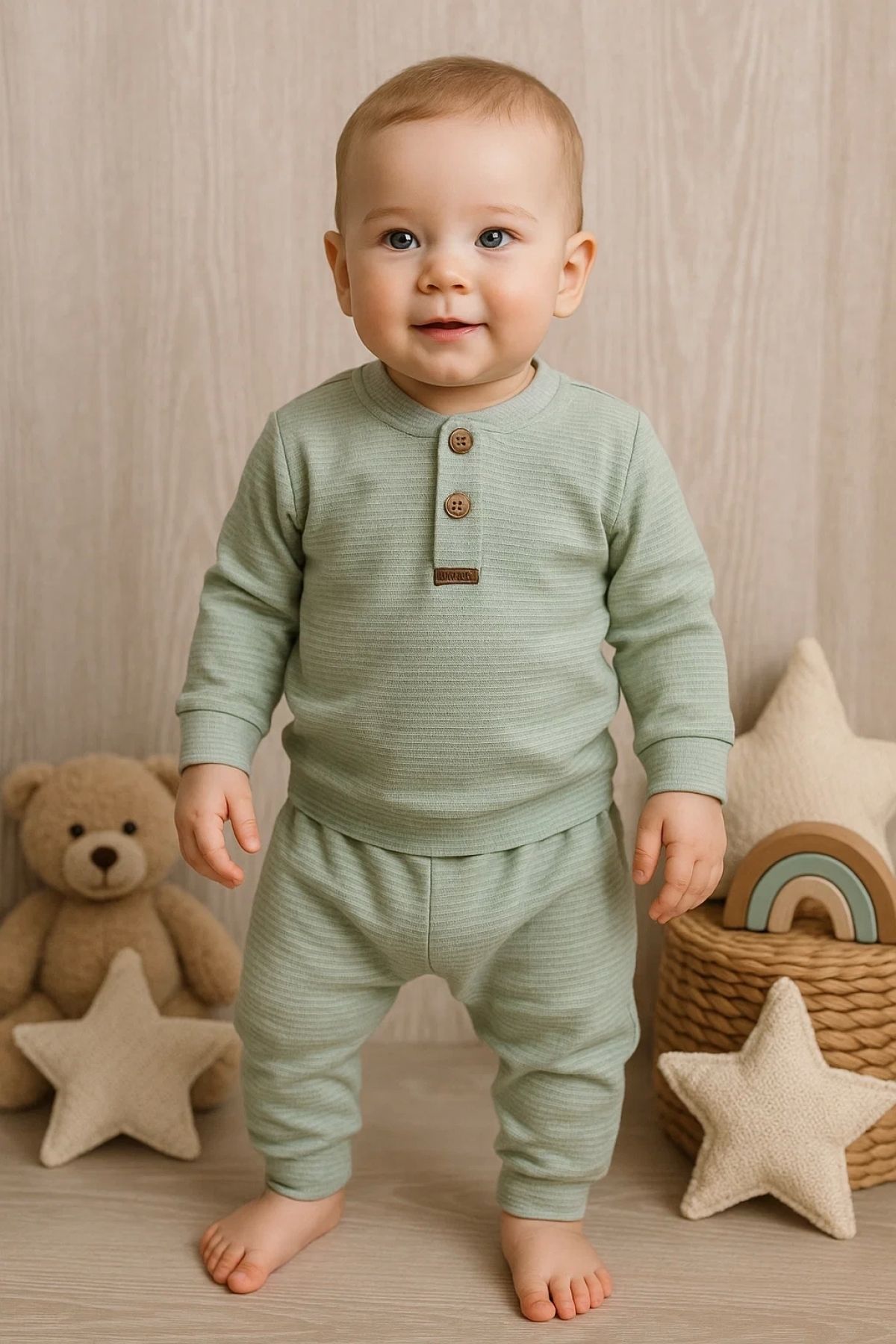 Babydonat 2' Li Erkek Bebek Takım % 100 Pamuk