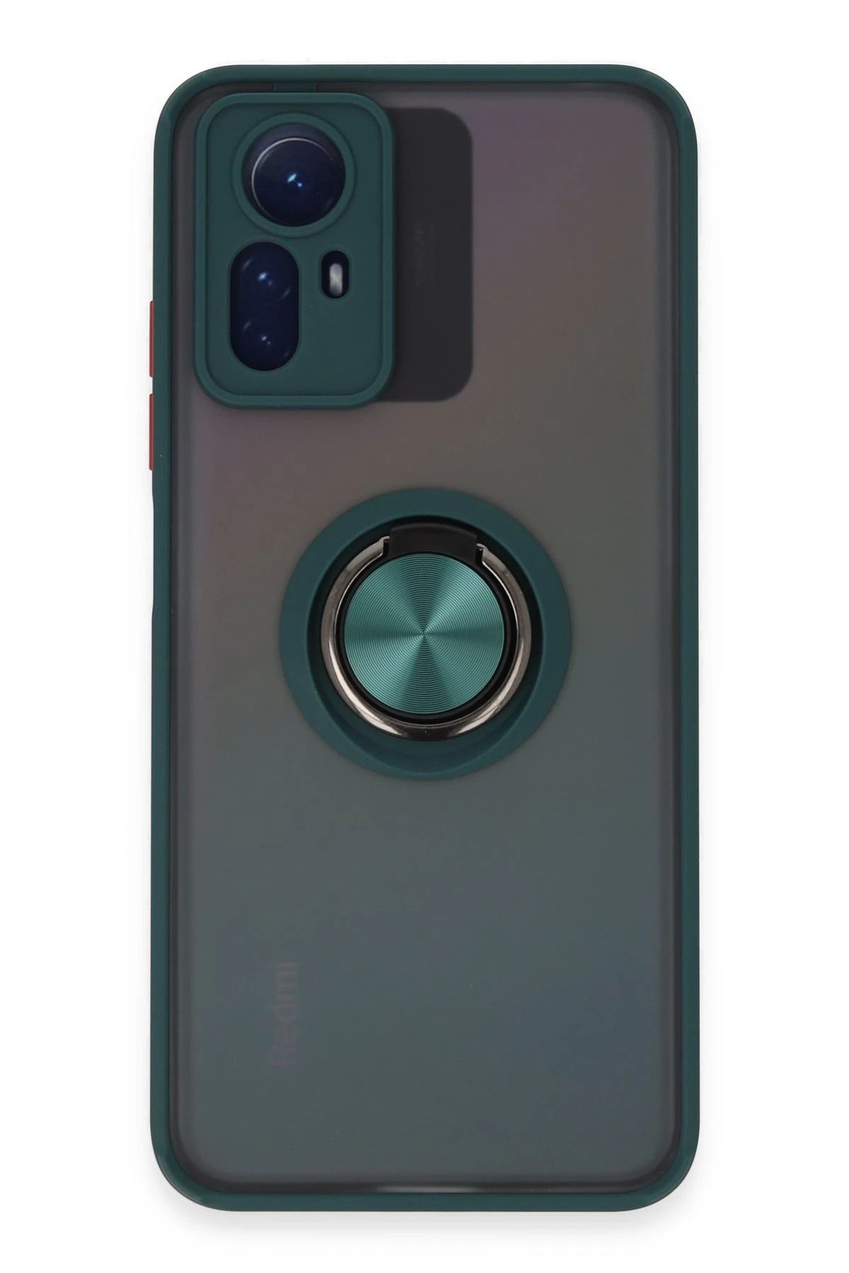 NewFace Xiaomi Redmi Note 12S Kılıf Montreal Yüzüklü Silikon Kapak - Yeşil FERRG