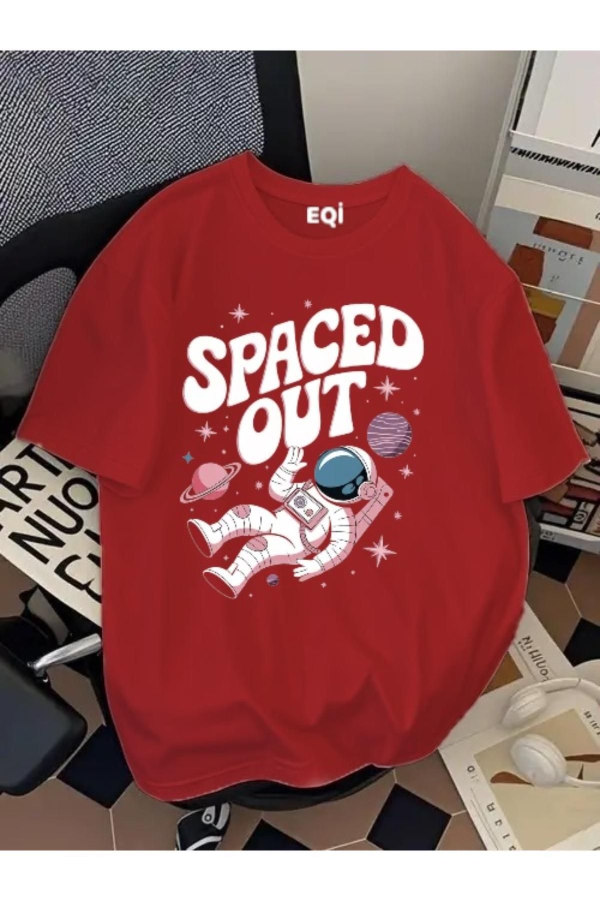 EQİ Astronot Spaced Out Baskılı Oversize T-Shirt