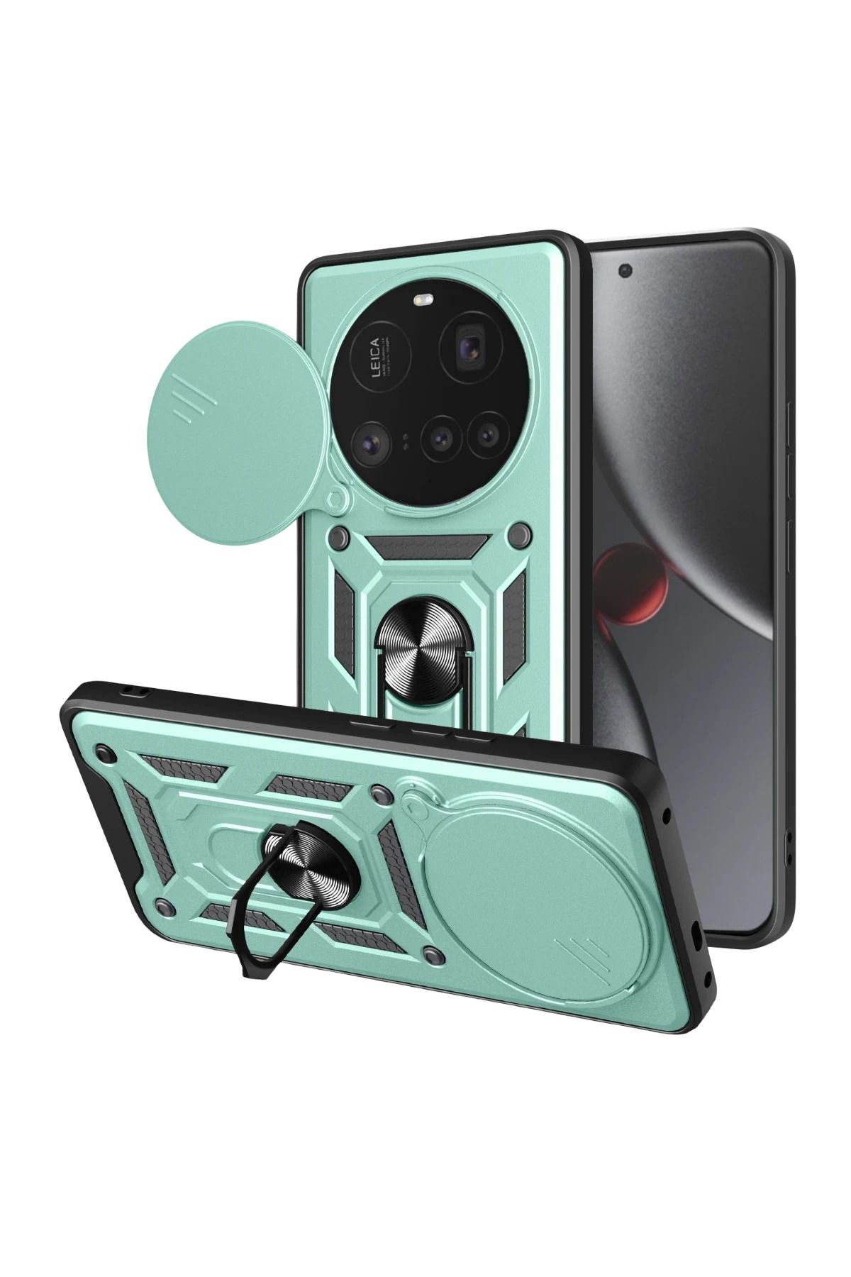 NewFace Xiaomi Mi 15 Ultra Kılıf Pars Lens Yüzüklü Silikon - Yeşil FERRG