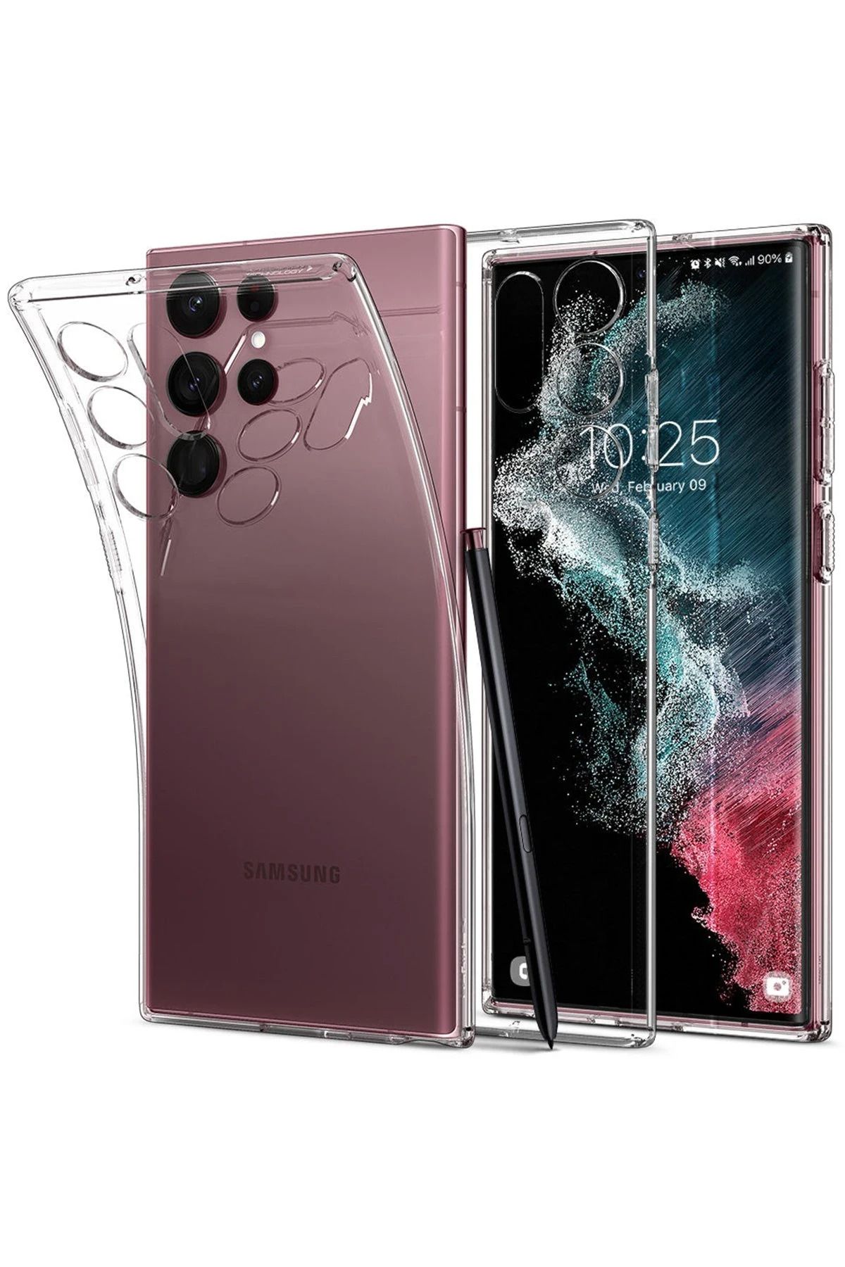 NewFace Samsung Galaxy S22 Ultra Kılıf Lüx Şeffaf Silikon FLKRY