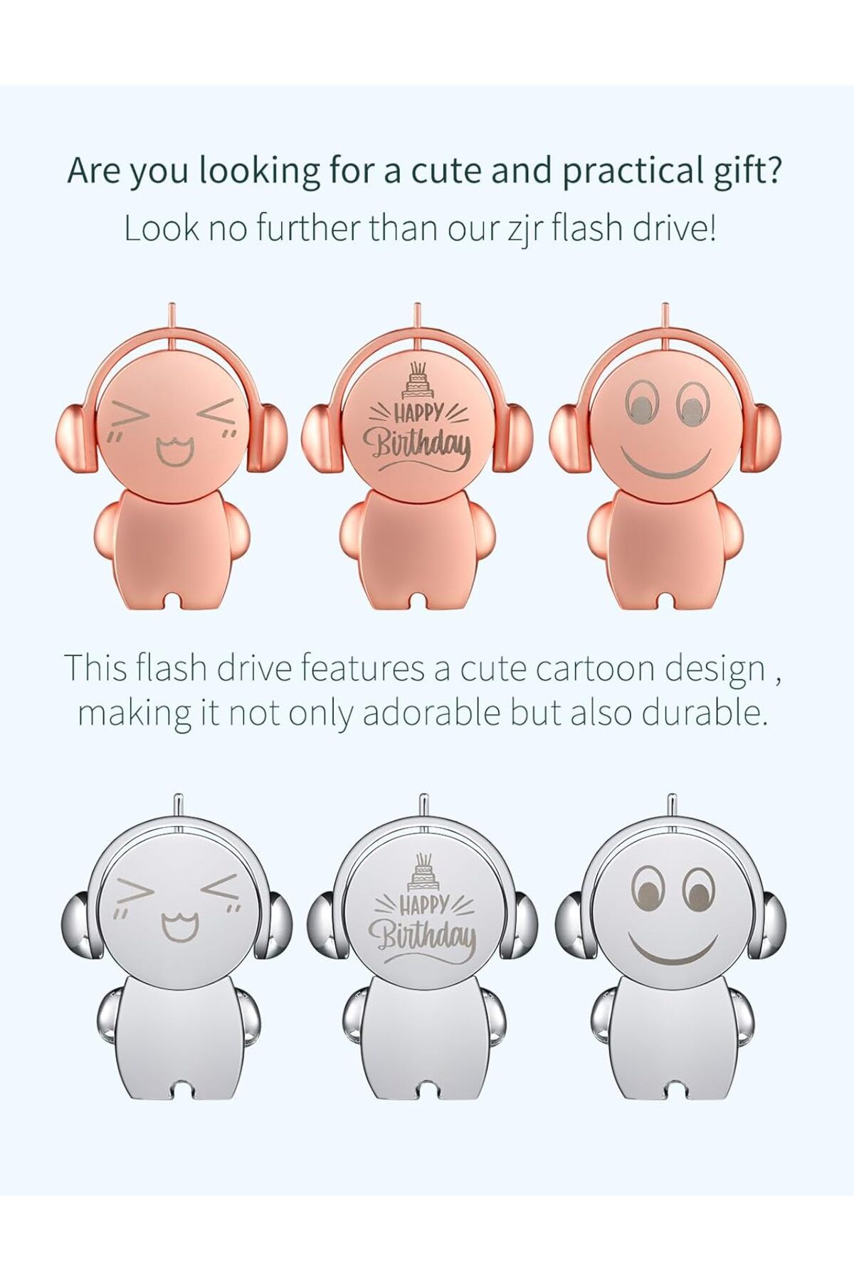USBB-محرك أقراص فلاش USB ZJR بسعة 128 جيجابايت، محرك أقراص USB محمول بتصميم كرتوني لطيف، محرك أقراص معدني 2.0، ذاكرة محمولة مع K 5