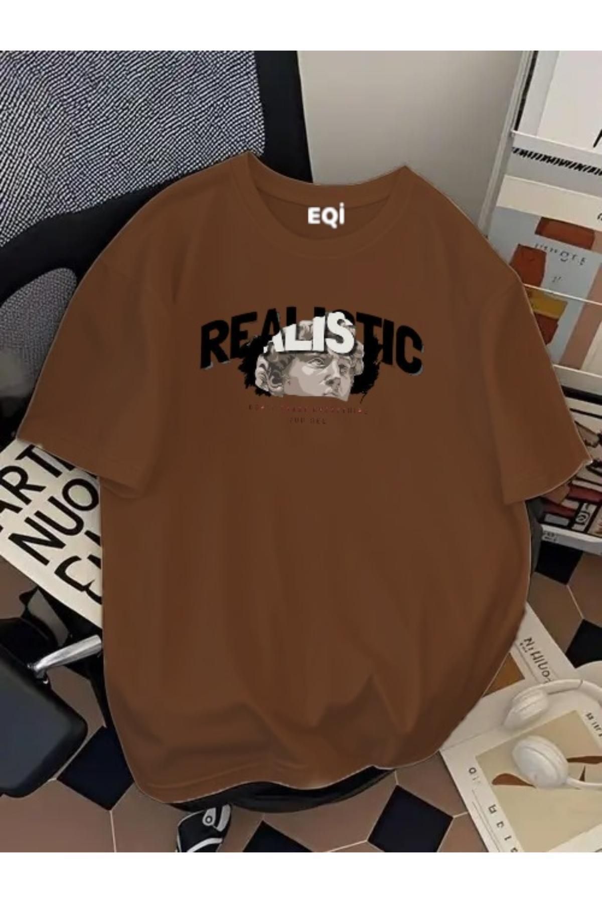 EQİ Realistic Baskılı Oversize T-Shirt