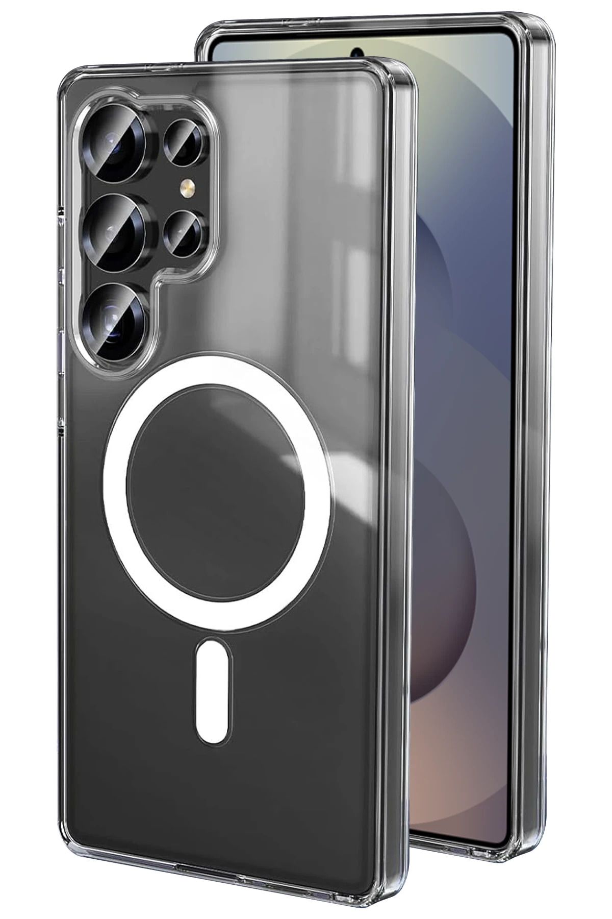 NewFace Samsung Galaxy S25 Ultra Kılıf Magneticsafe Şeffaf Silikon - Şeffaf FERRG