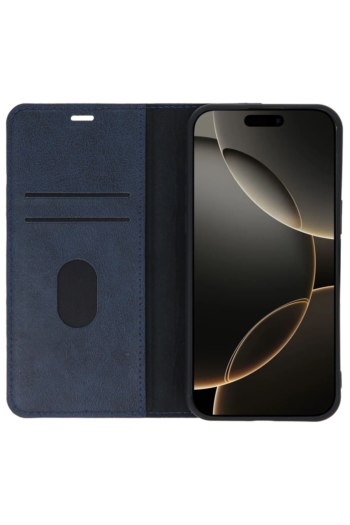 NewFace iPhone 15 Pro Max Kılıf Trend S Plus Kapaklı Kılıf - Lacivert FERRG