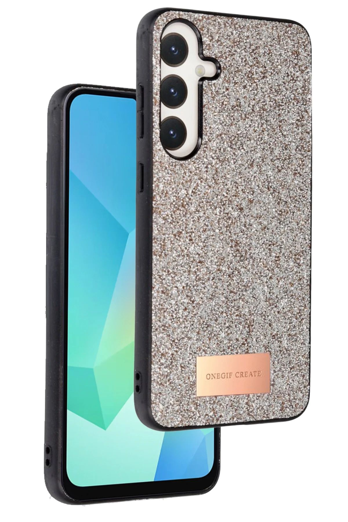 ONEGIF Samsung Galaxy A16 5G Bright Simli Kapak - Gold FERRG