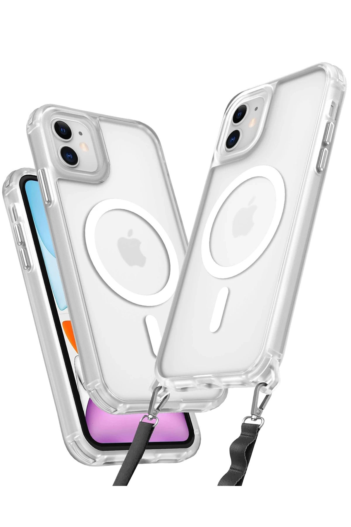 NewFace iPhone 12 Kılıf Enka Magsafe Silikon Kılıf - Şeffaf FERRG
