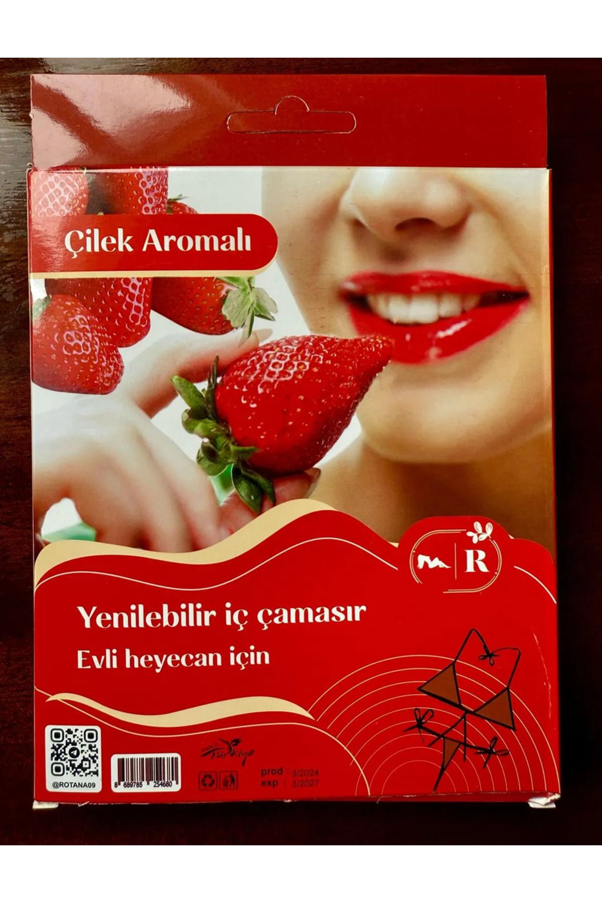 noirsecret Çilek aromalı Kadın iç Çamaşırı Sütyen Külot Tanga