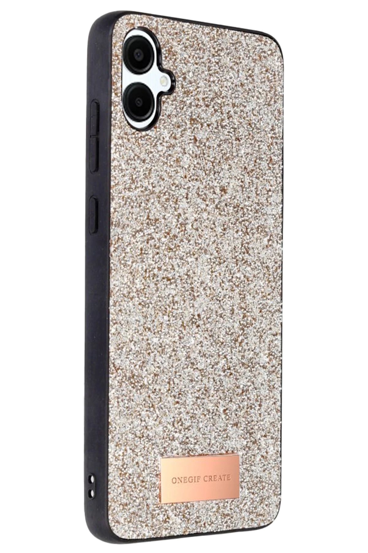 ONEGIF Samsung Galaxy A06 Bright Simli Kapak - Gold FERRG