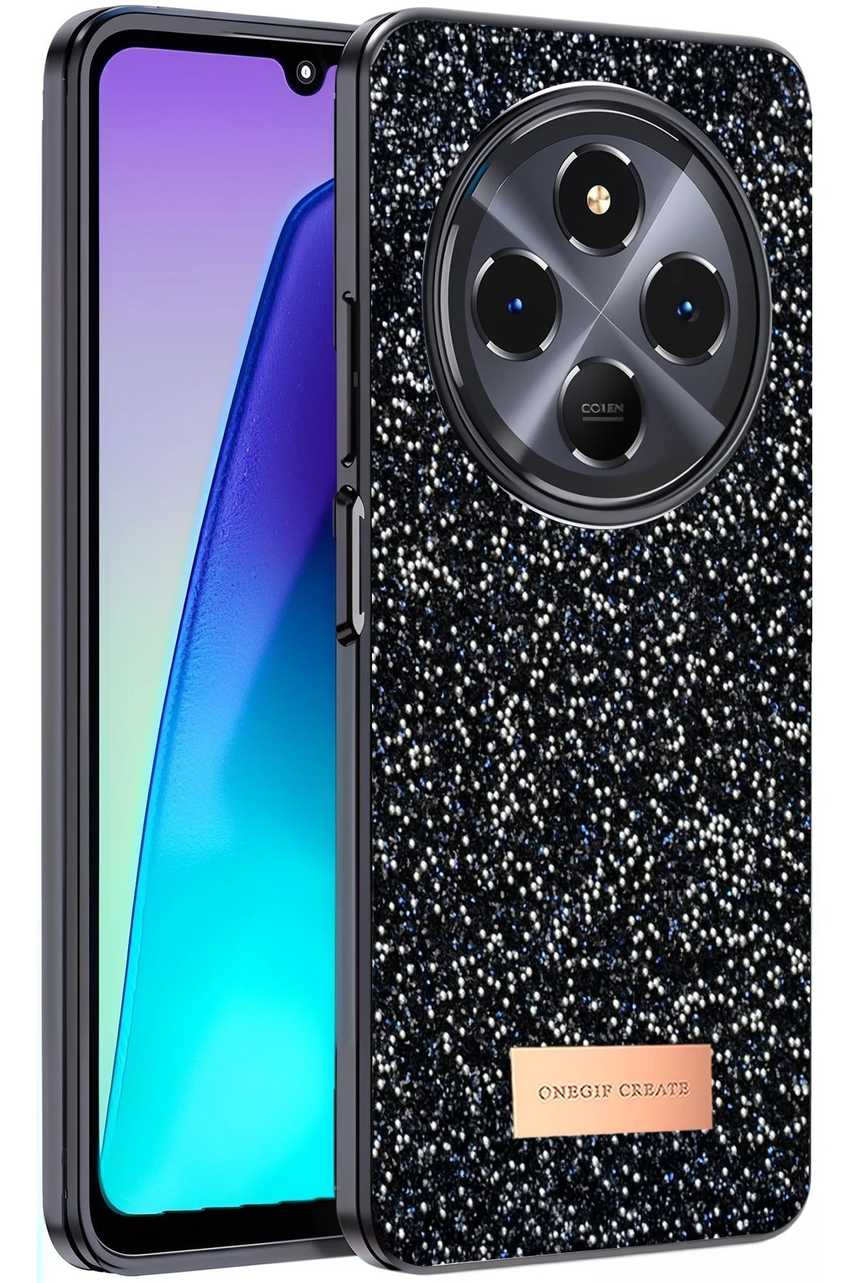 ONEGIF Xiaomi Redmi 14C Bright Simli Kapak - Siyah FERRG