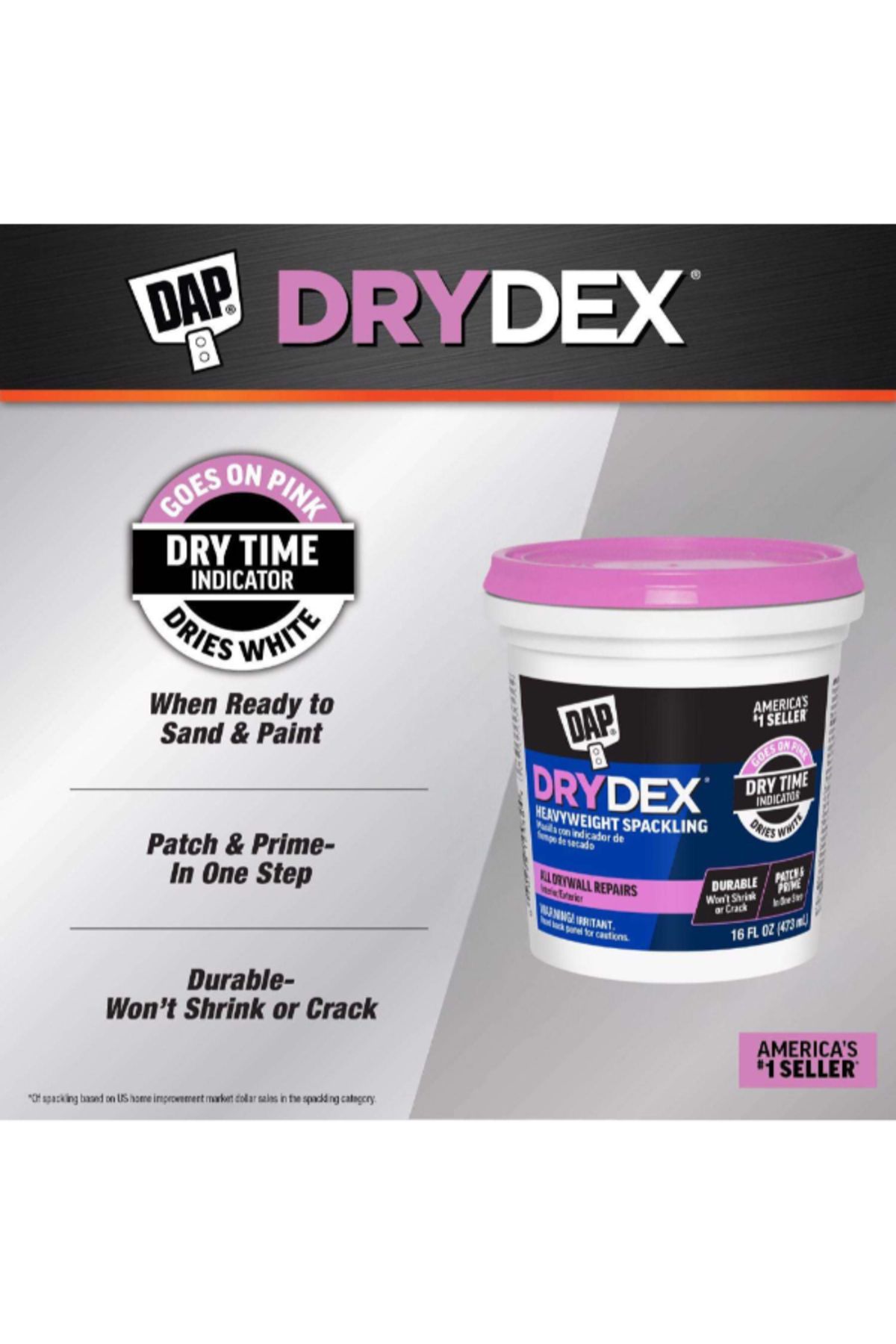 DAP-DryDex Dry Time Indicator Heavyweight Spackling Compound 473 ml 3