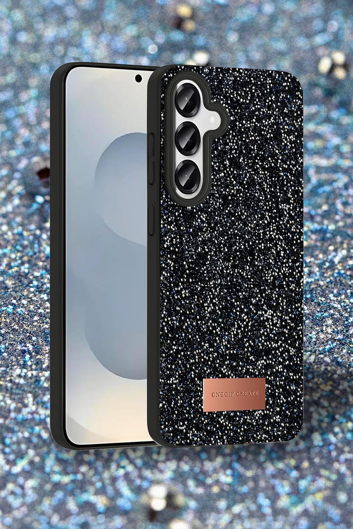 ONEGIF Samsung Galaxy S25 Bright Simli Kapak - Pembe FERRG