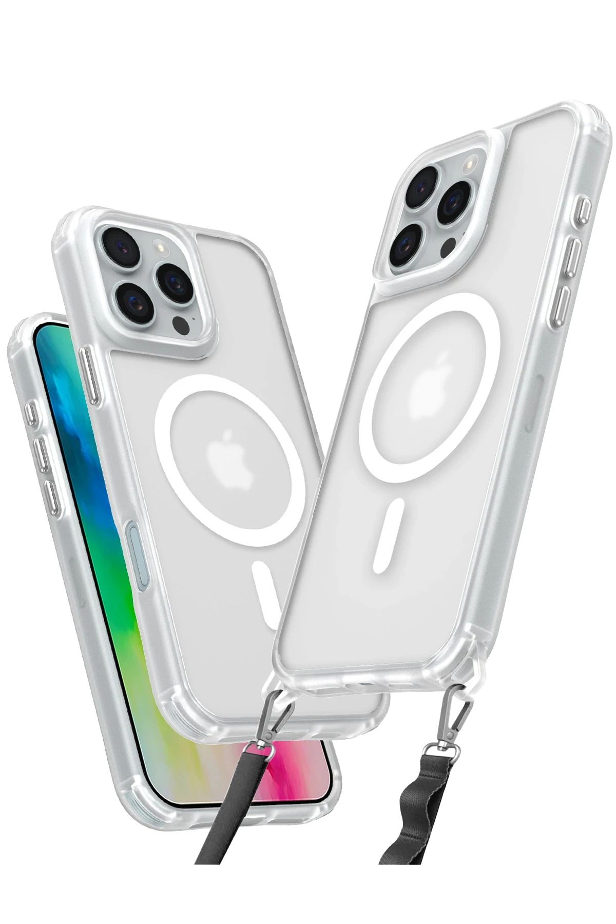 NewFace iPhone 16 Pro Max Kılıf Enka Magsafe Silikon Kılıf - Şeffaf FERRG