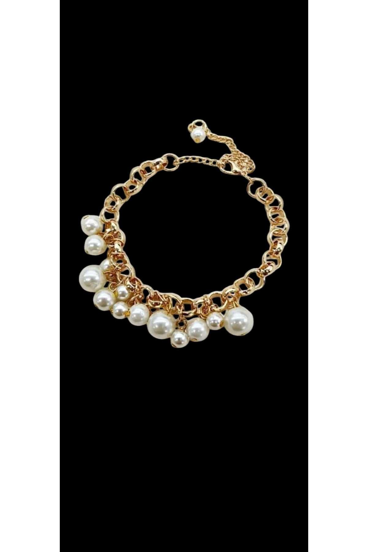 Ralp Moda DOC ZİNCİRLİ İNCİLİ HALHAL 20+5 CM