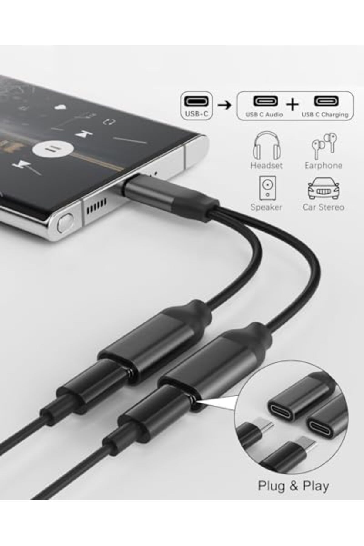 Others-USB C to Dual USB C Adapter by Red R 8
