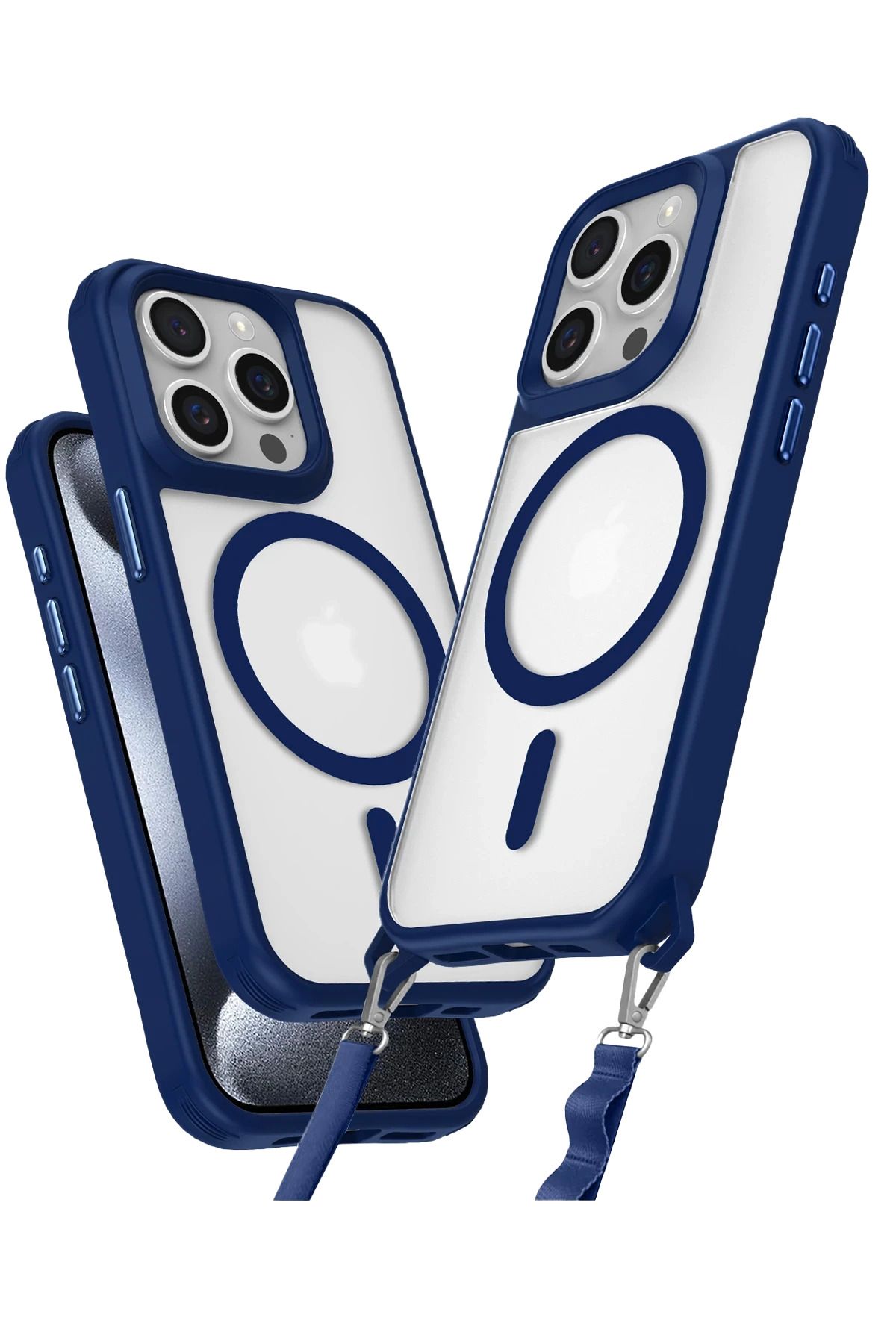 NewFace iPhone 15 Pro Max Kılıf Enka Magsafe Silikon Kılıf - Lacivert FLKRY