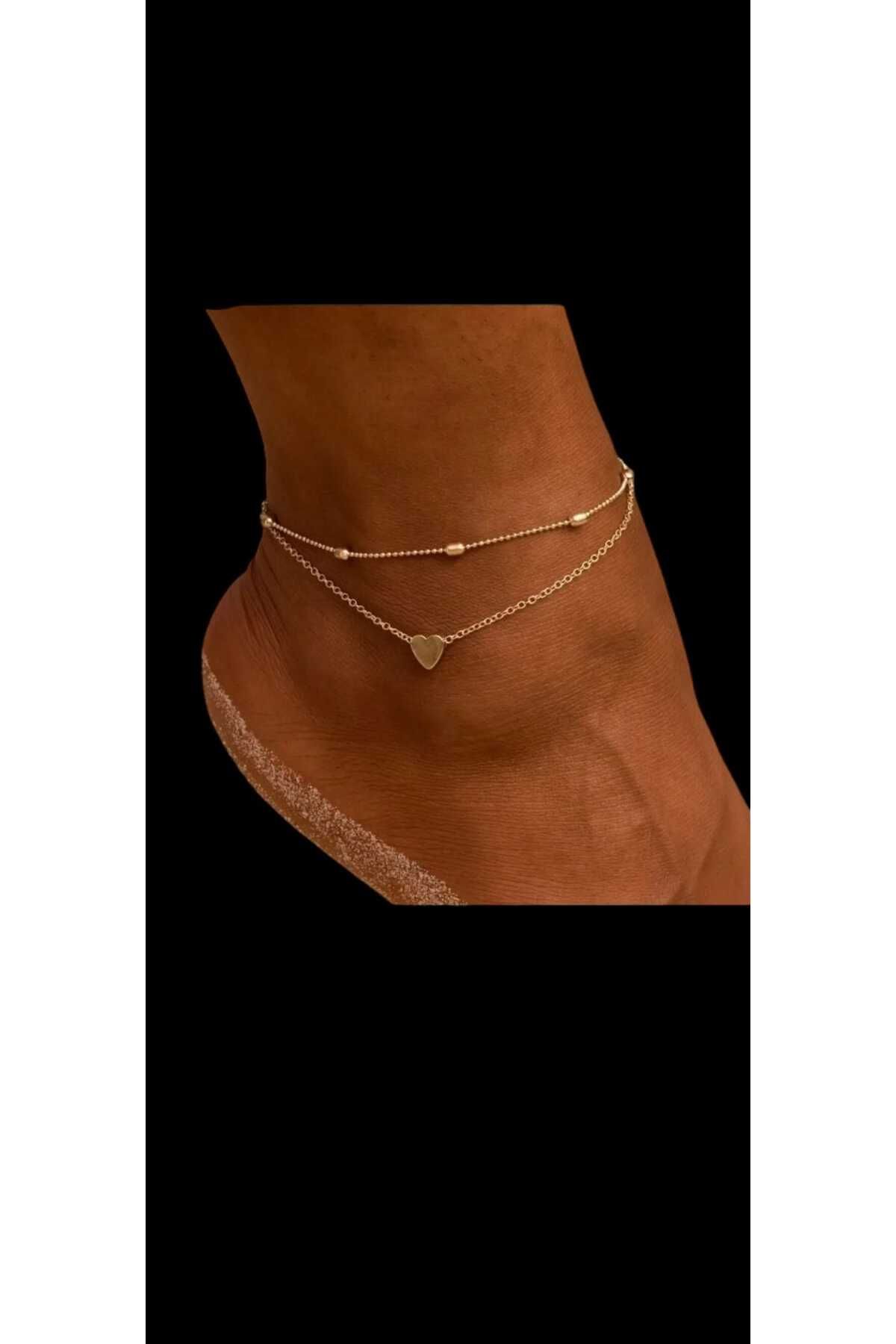 Ralp Moda İKİLİ SALLANTILI ÇELİK ZİNCİR HALHAL 20+5 CM
