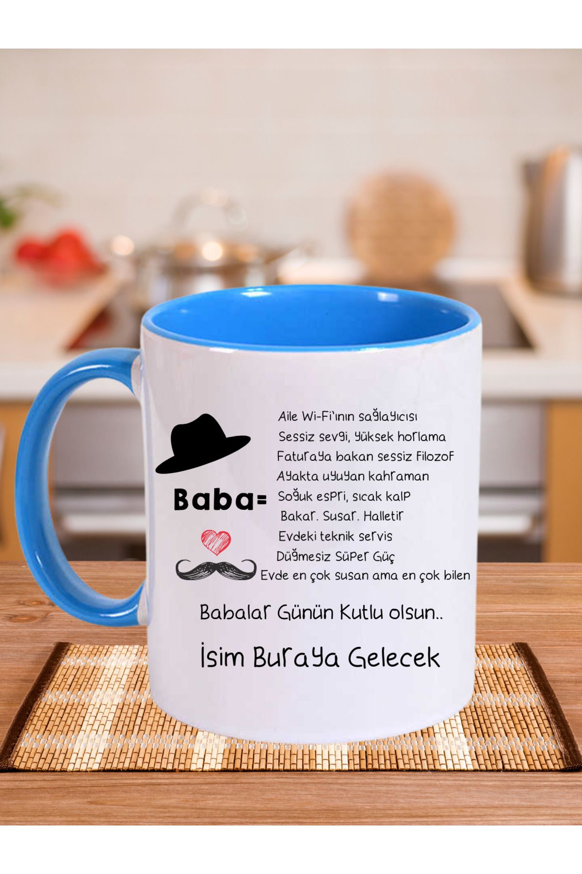 Asay Baskı "Evde En Çok Susan Ama En Çok Bilen Baba" Babalar Günü için Kişiye Özel Kupa Bardak