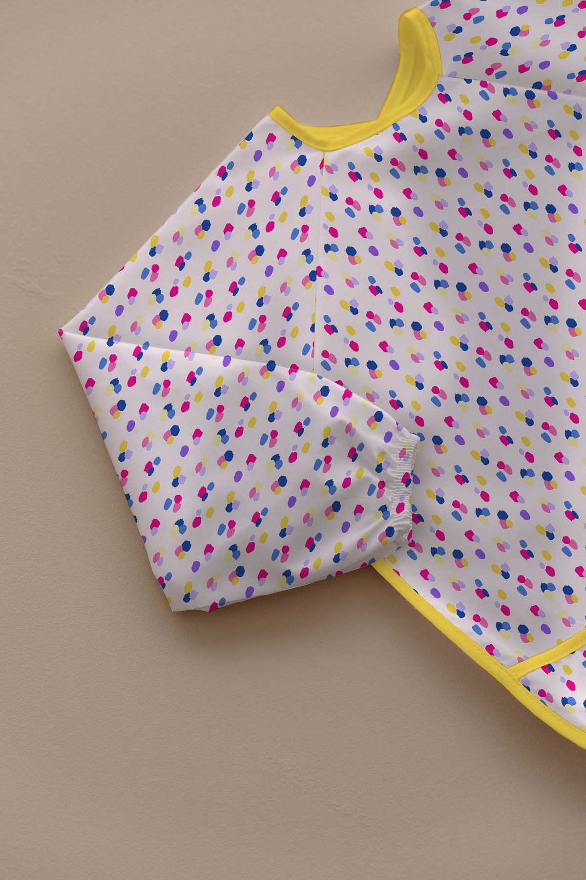 Messido-Long Sleeve Food and Activity Apron, Activity and Painting Apron, Colorful Dots Pattern, 1-5 Years Old 3