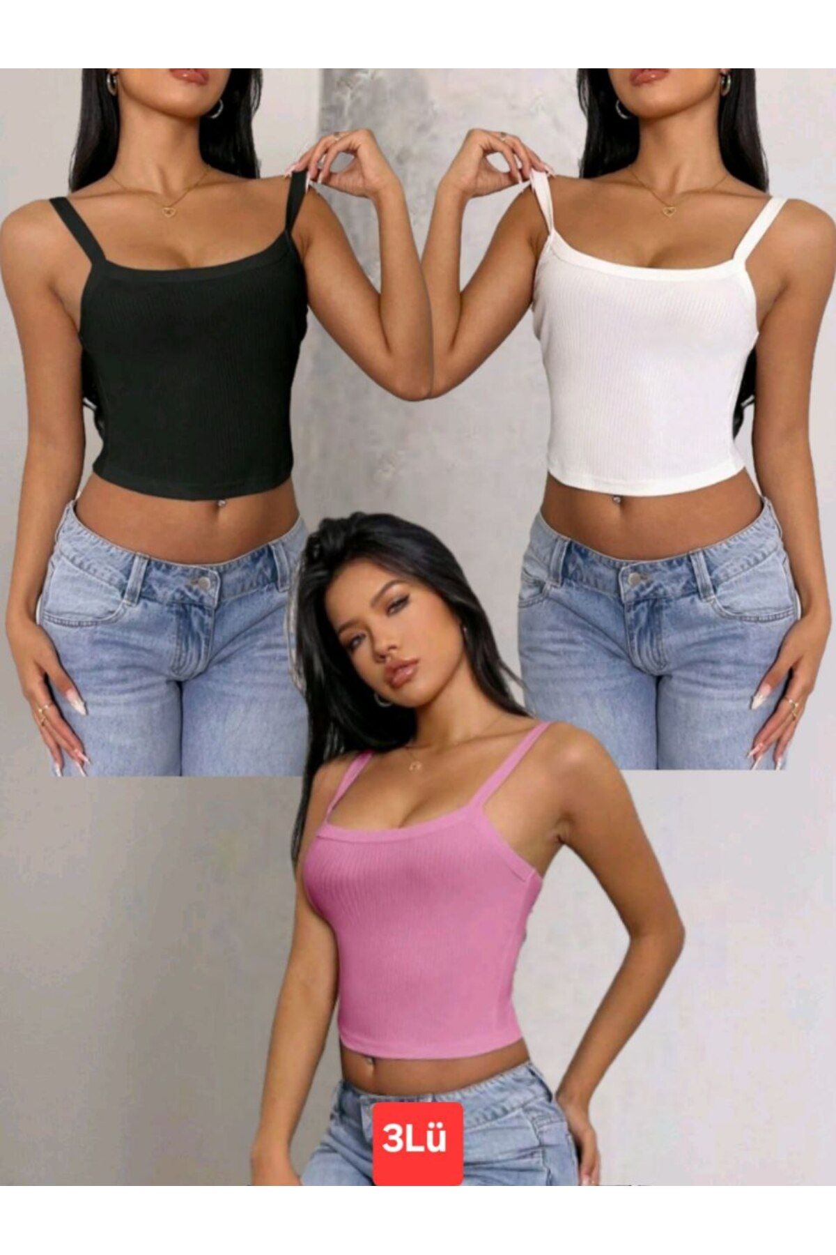 Stail Moda Kadın Siyah Ip Askılı Kaşkorse Atlet Kadın Atlet Crop Kaşkorse Spor Atlet Crop Atlet 2025
